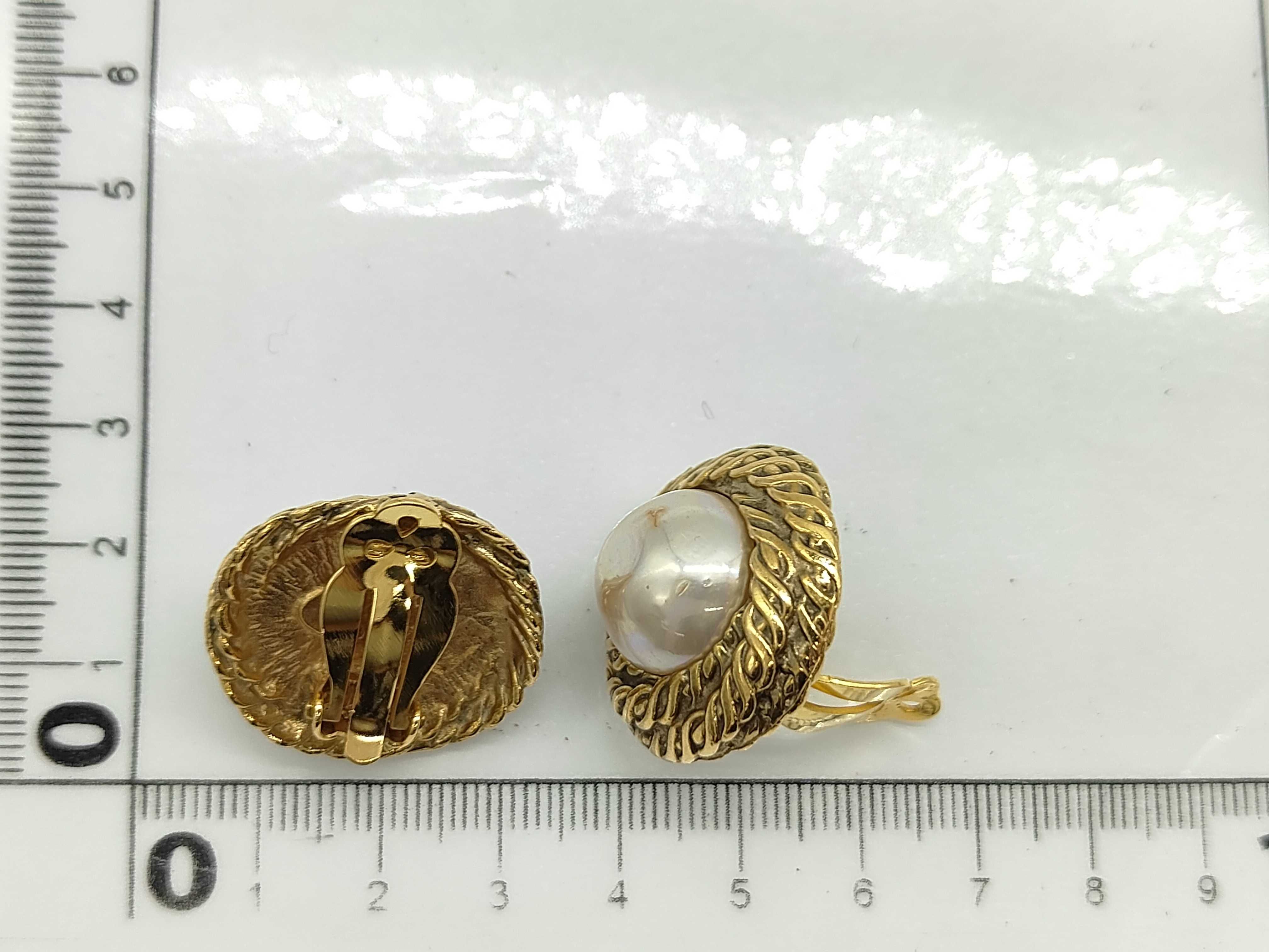 earrings with box, gold rope style with pearls. — view 6