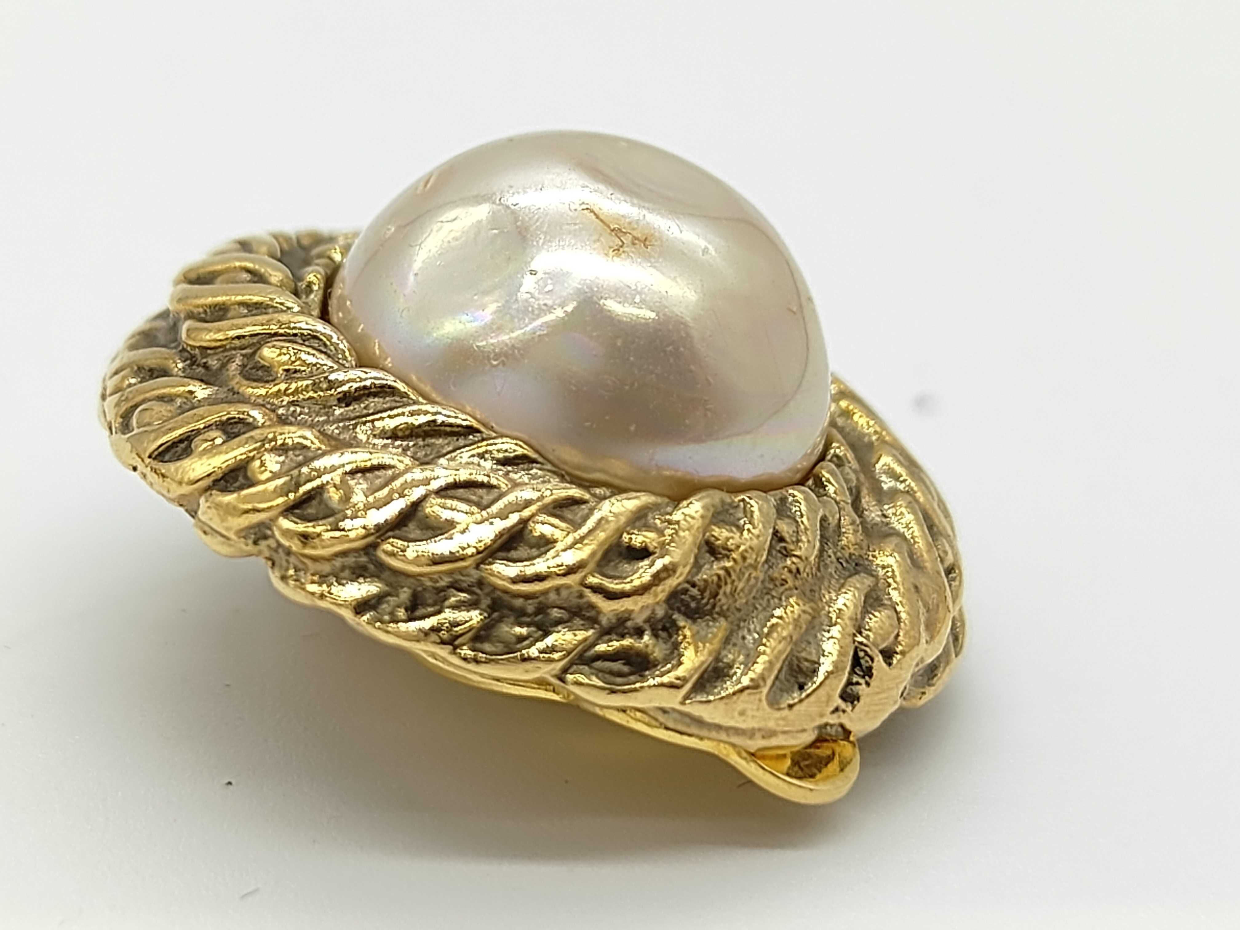 earrings with box, gold rope style with pearls. — view 8