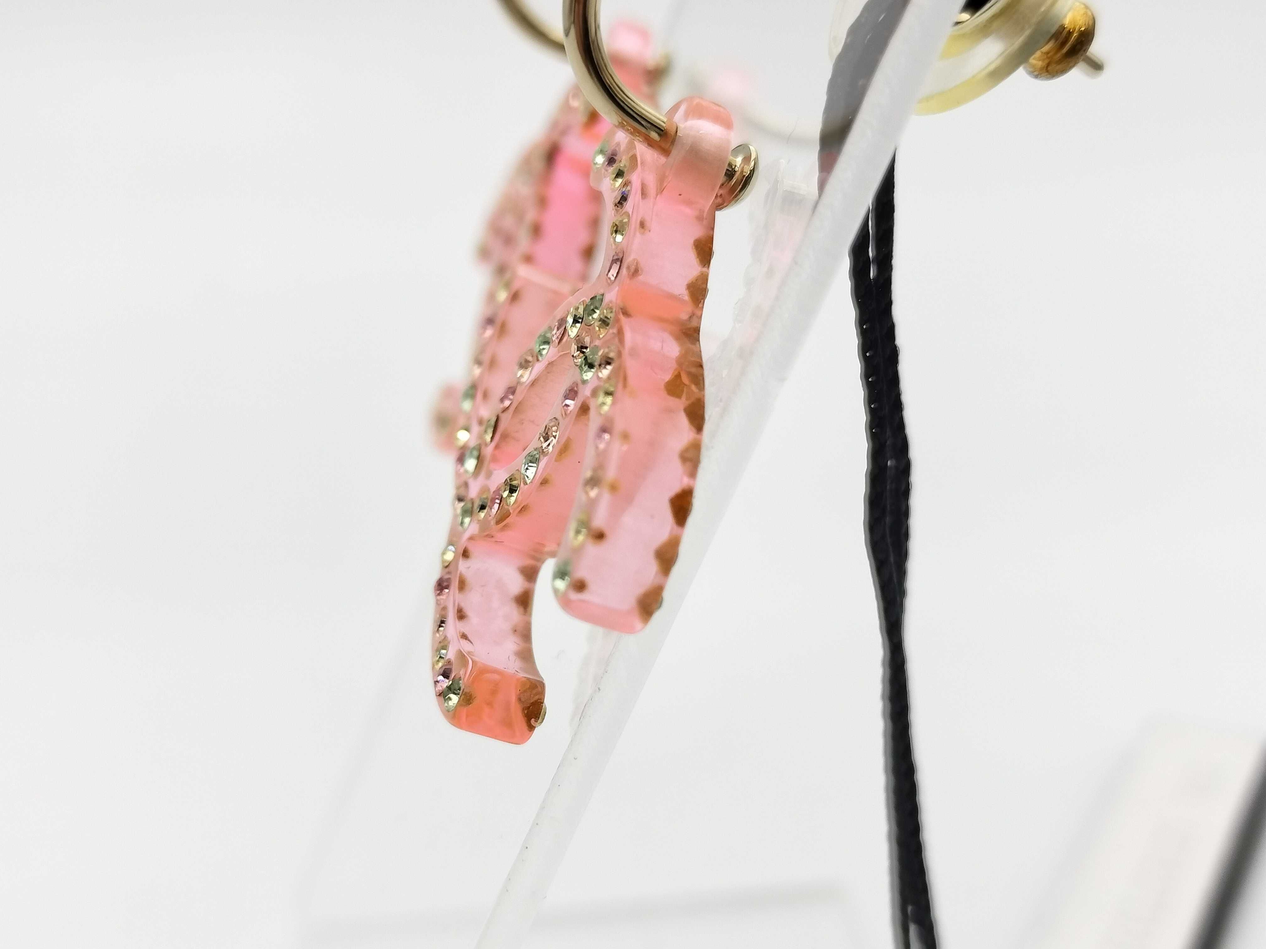 Coco Mark 04A Coco Rhinestone Earrings, Medium, Pink — view 2