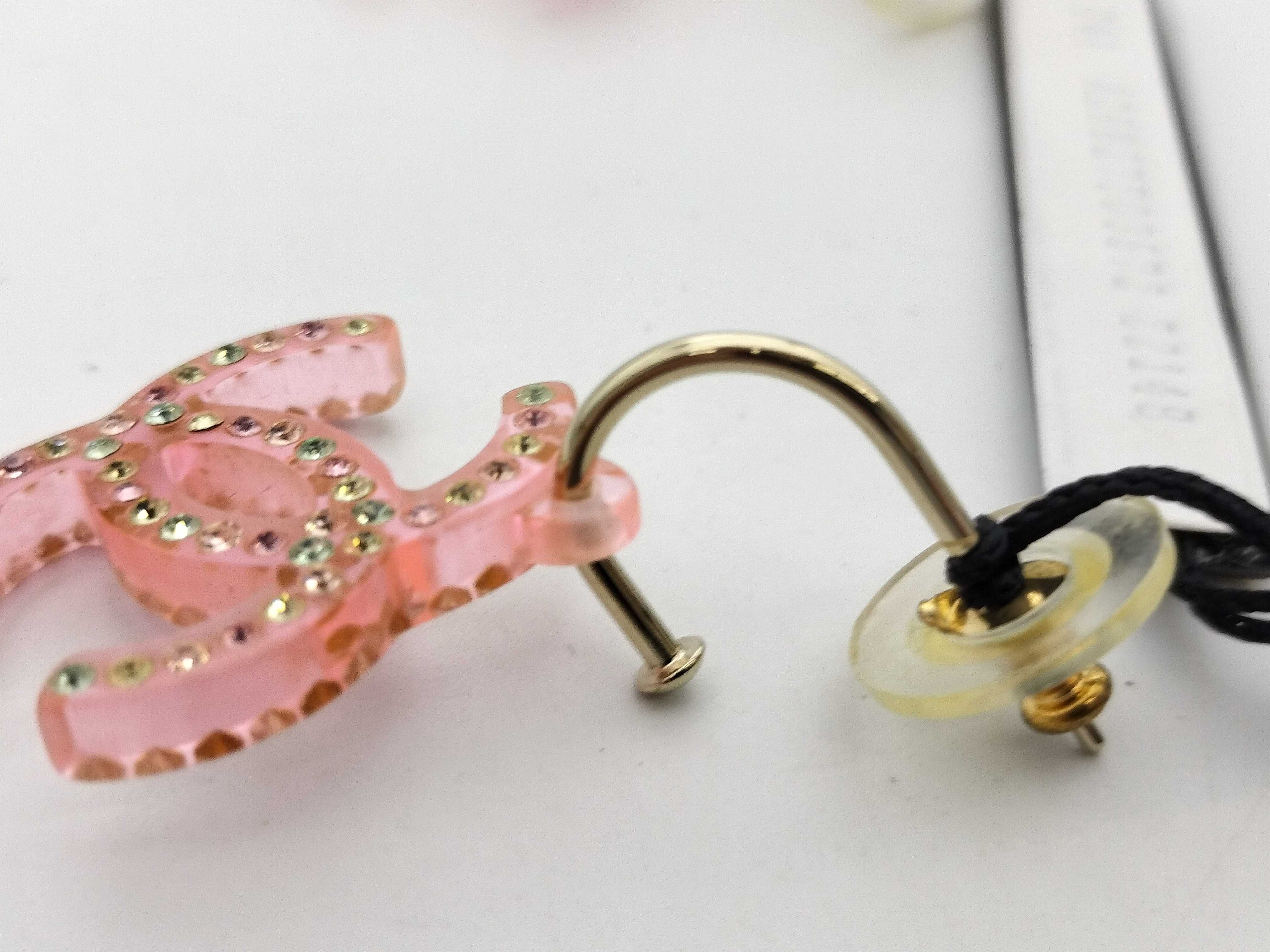 Coco Mark 04A Coco Rhinestone Earrings, Medium, Pink — view 4