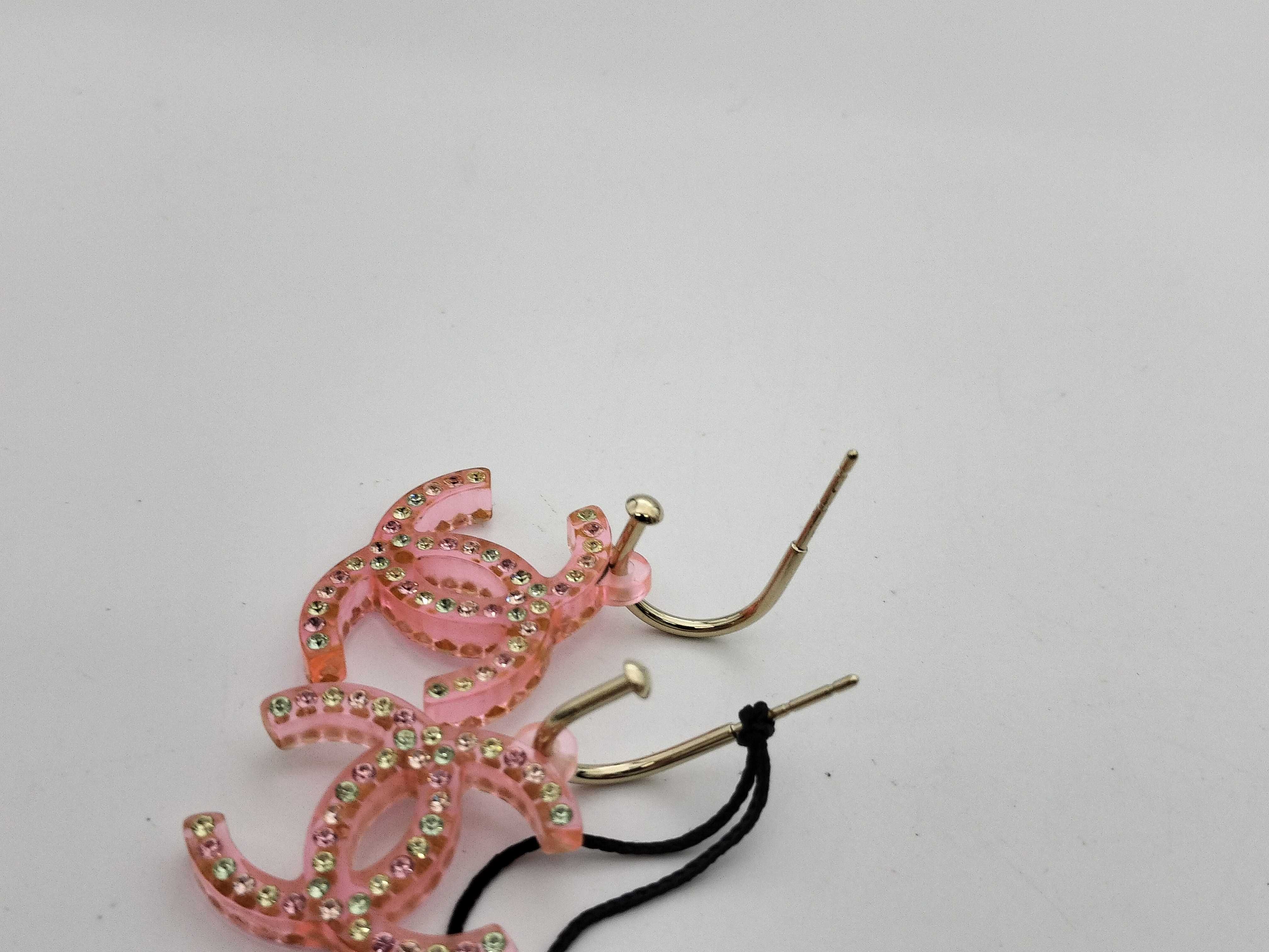 Coco Mark 04A Coco Rhinestone Earrings, Medium, Pink — view 5