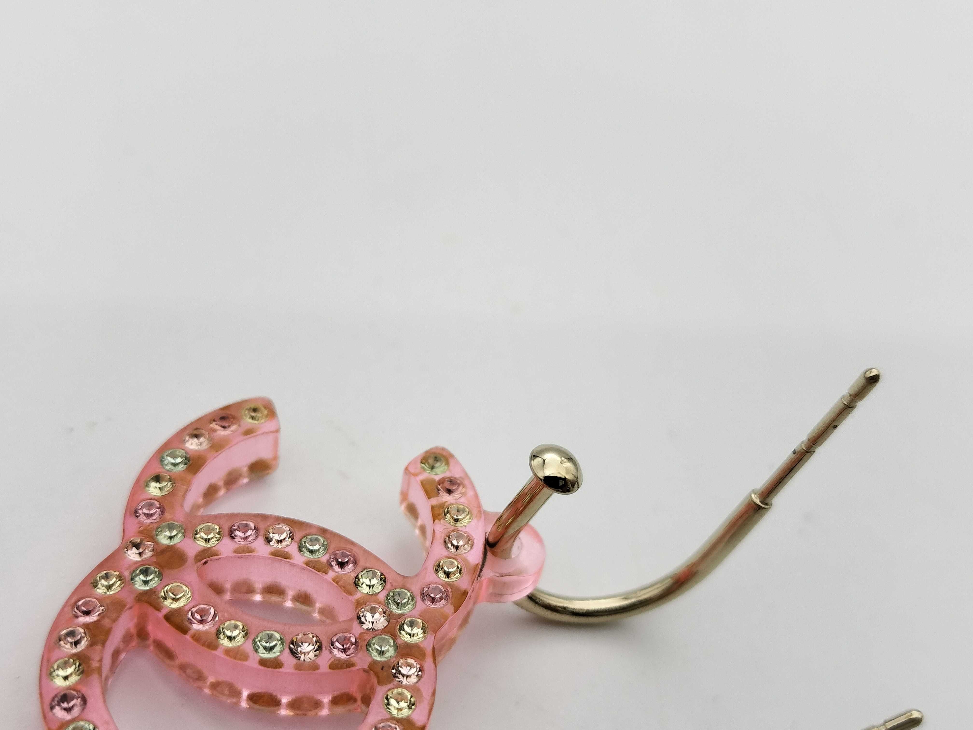 Coco Mark 04A Coco Rhinestone Earrings, Medium, Pink — view 8