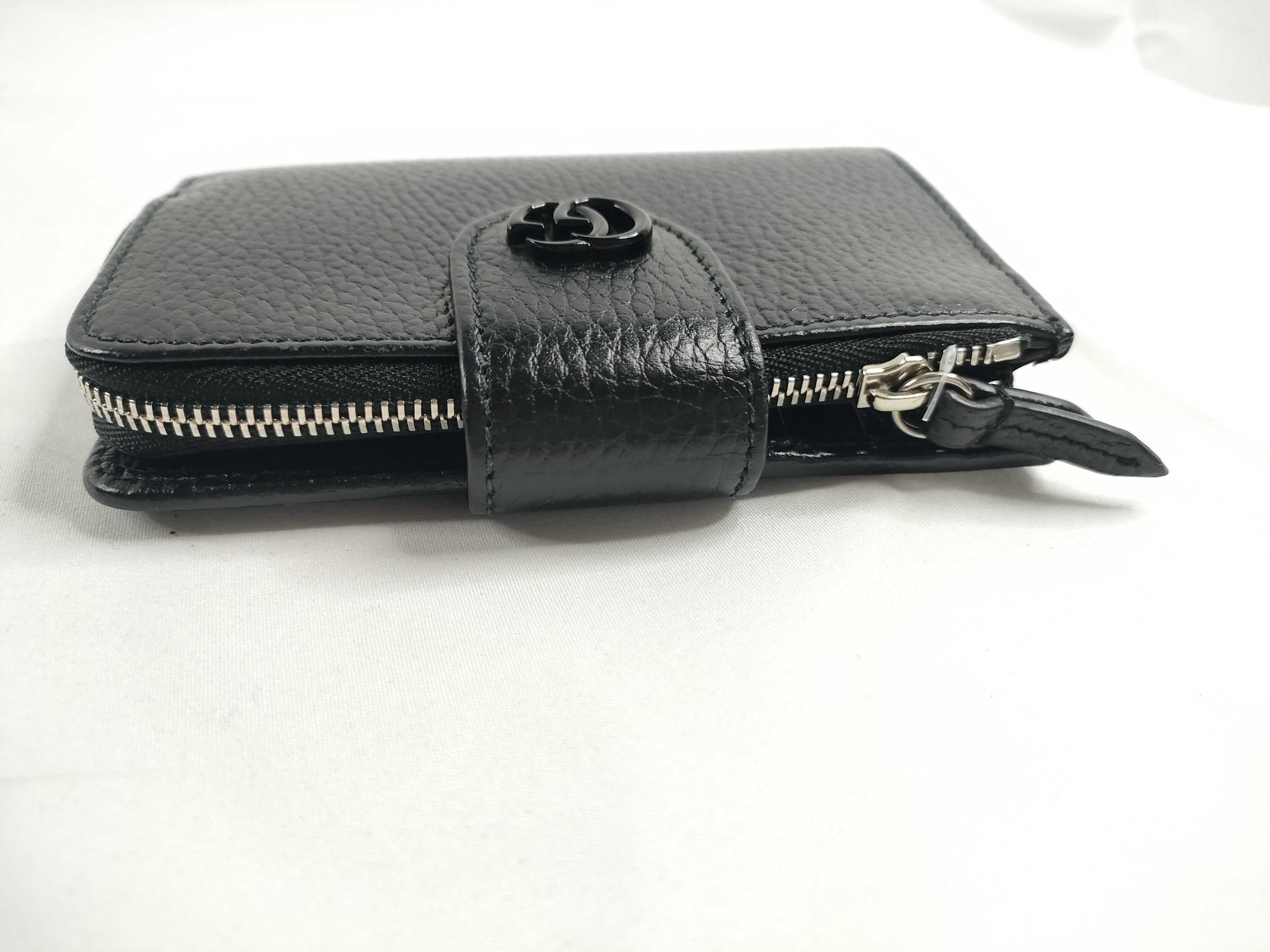 GG Marmont Compact Wallet, Leather, Black, 723685, Bi-fold Wallet — view 6