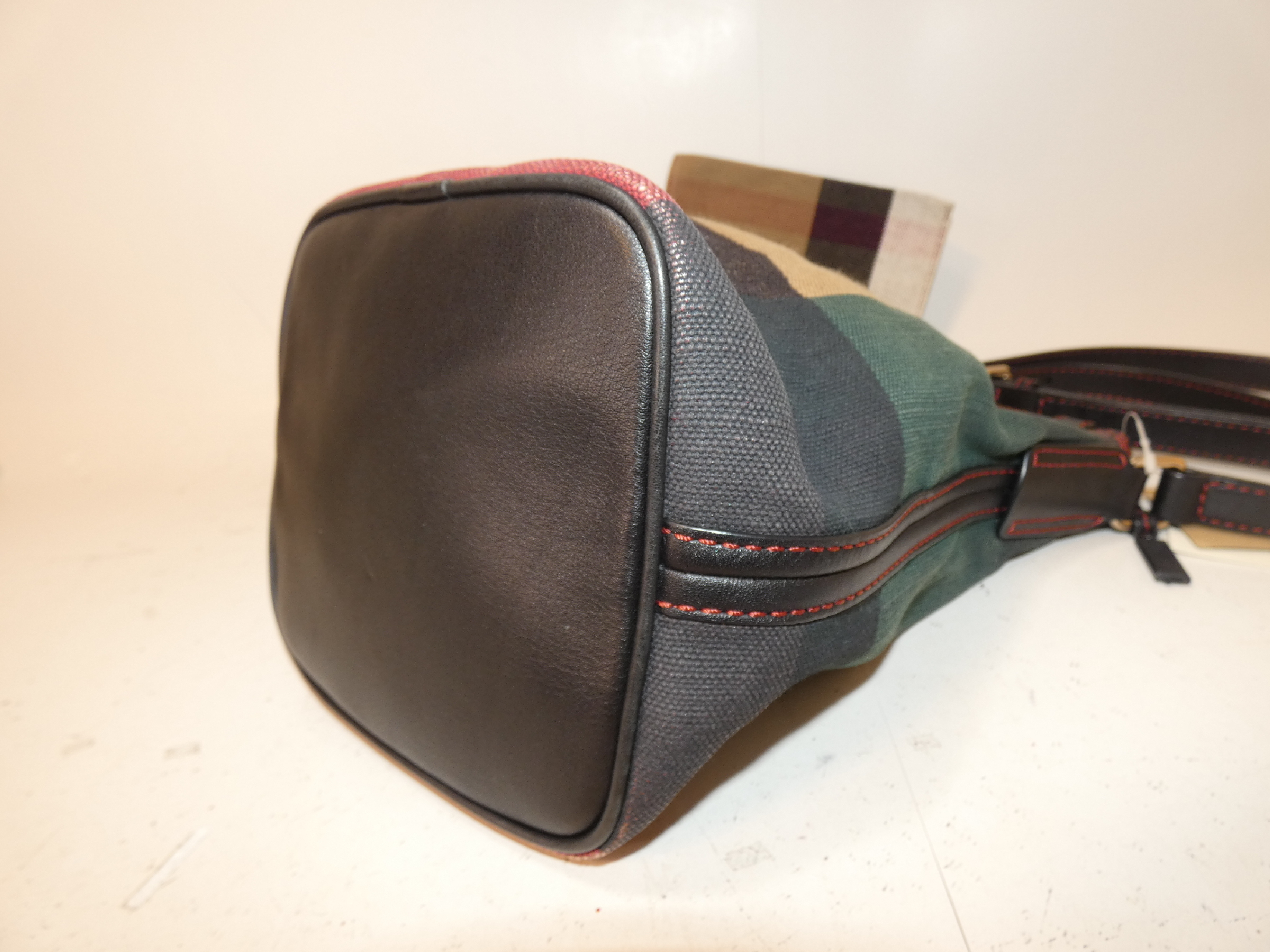 2-way Nova Check Drawstring Leather Shoulder Bag — view 7