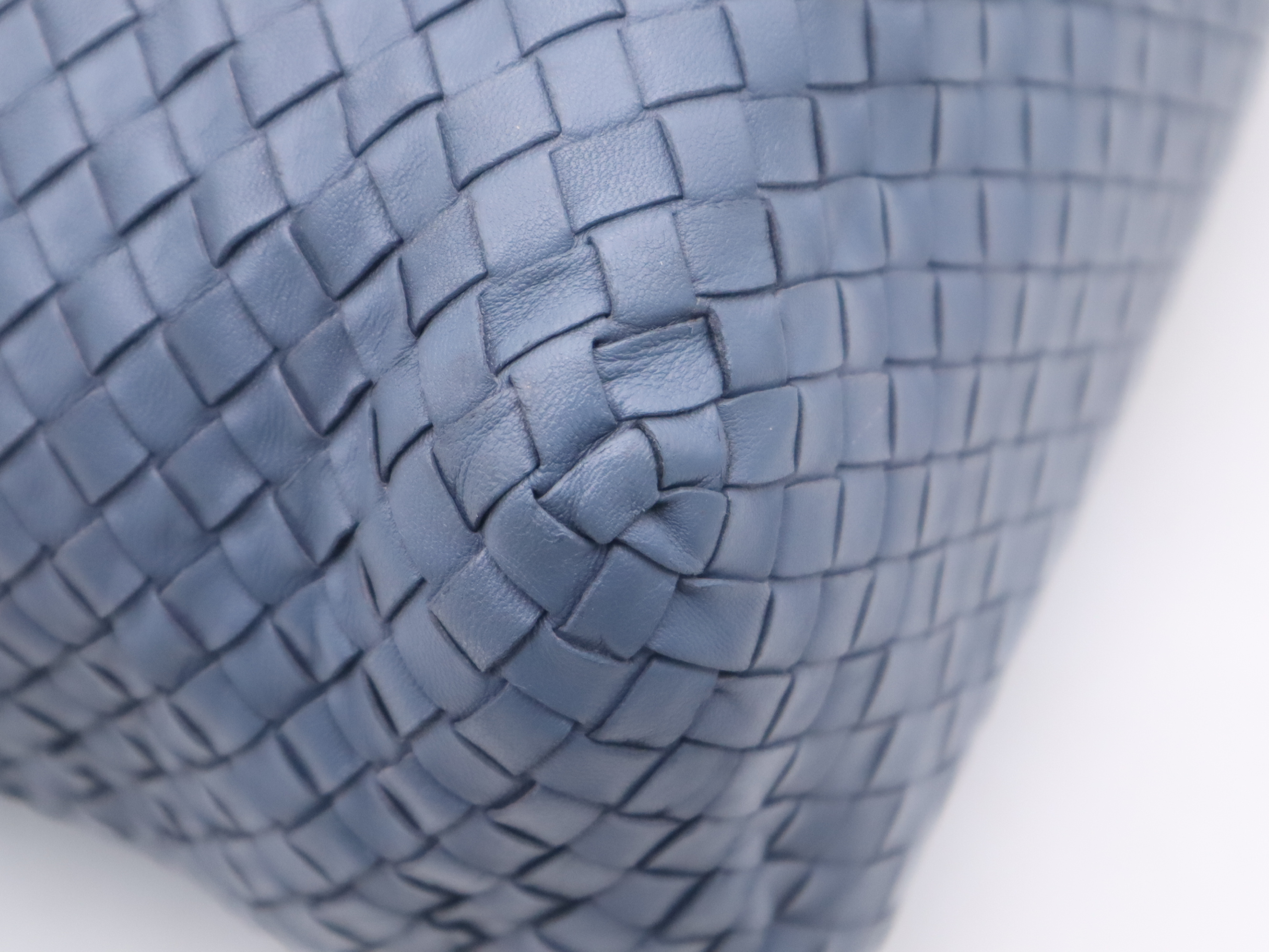 Leather Tote Bag, Blue, Silver Hardware — view 10