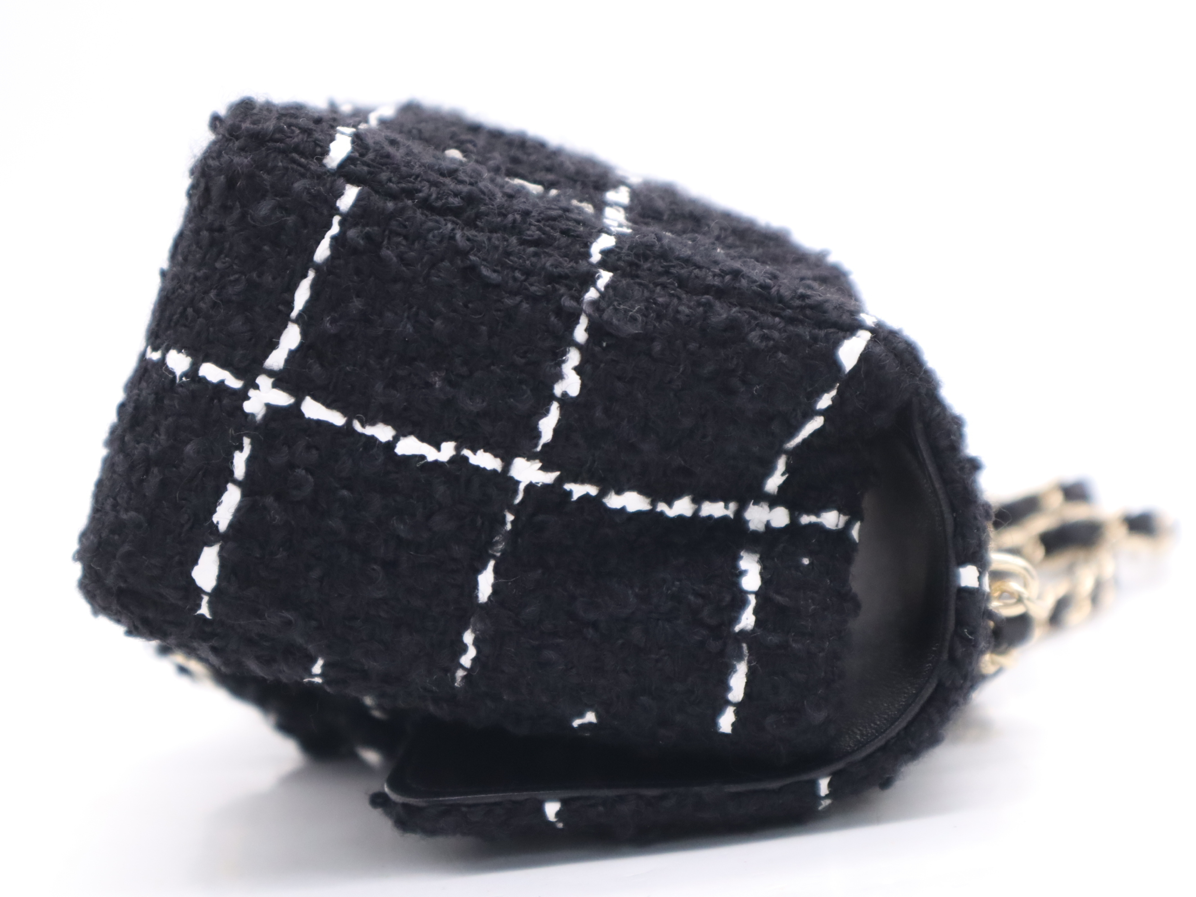 AS4388 Tweed Small Flap Bag Camellia Black (Includes 2 dust bags and box) Shoulder Bag — view 5