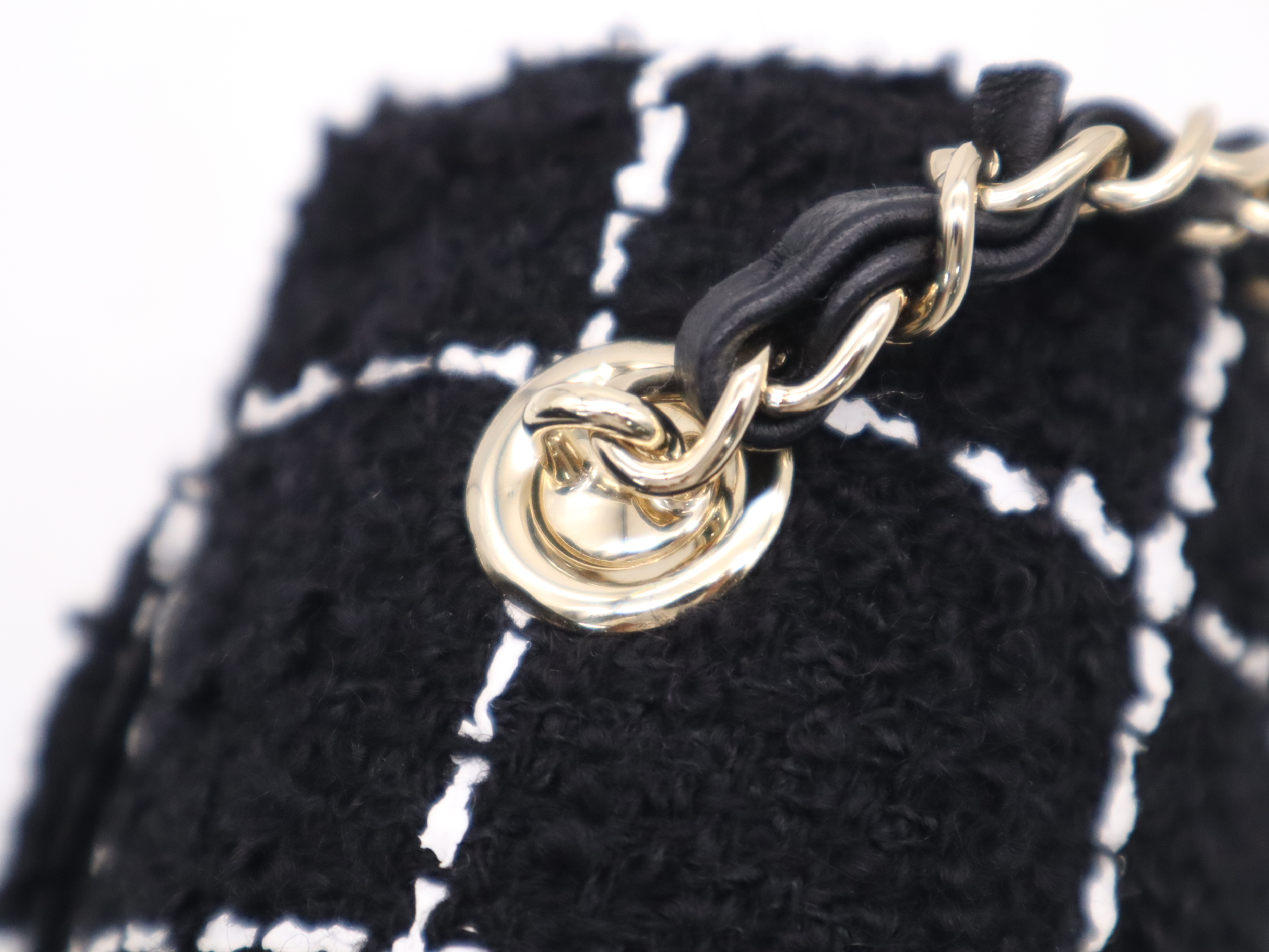 AS4388 Tweed Small Flap Bag Camellia Black (Includes 2 dust bags and box) Shoulder Bag — view 8