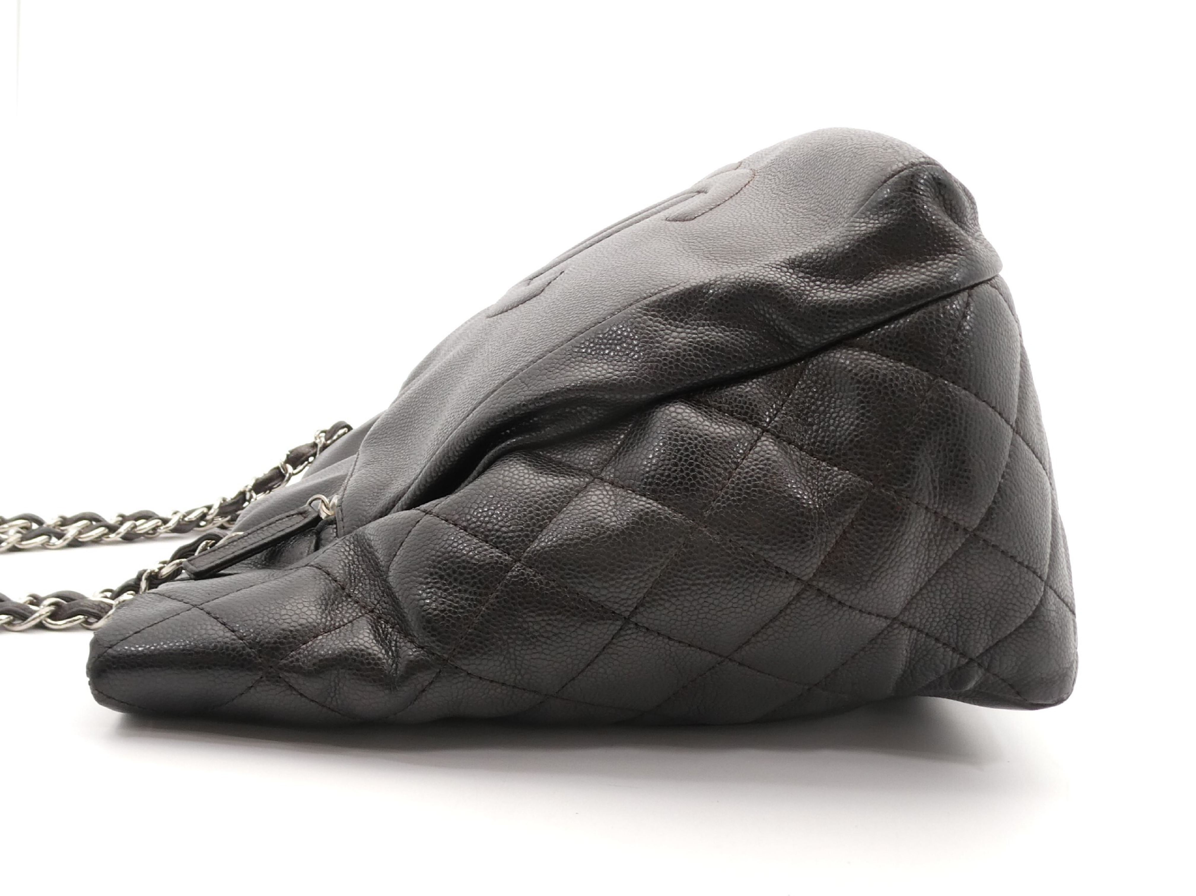 Matelassé Coco Mark Caviar Skin Chain Tote Bag — view 3