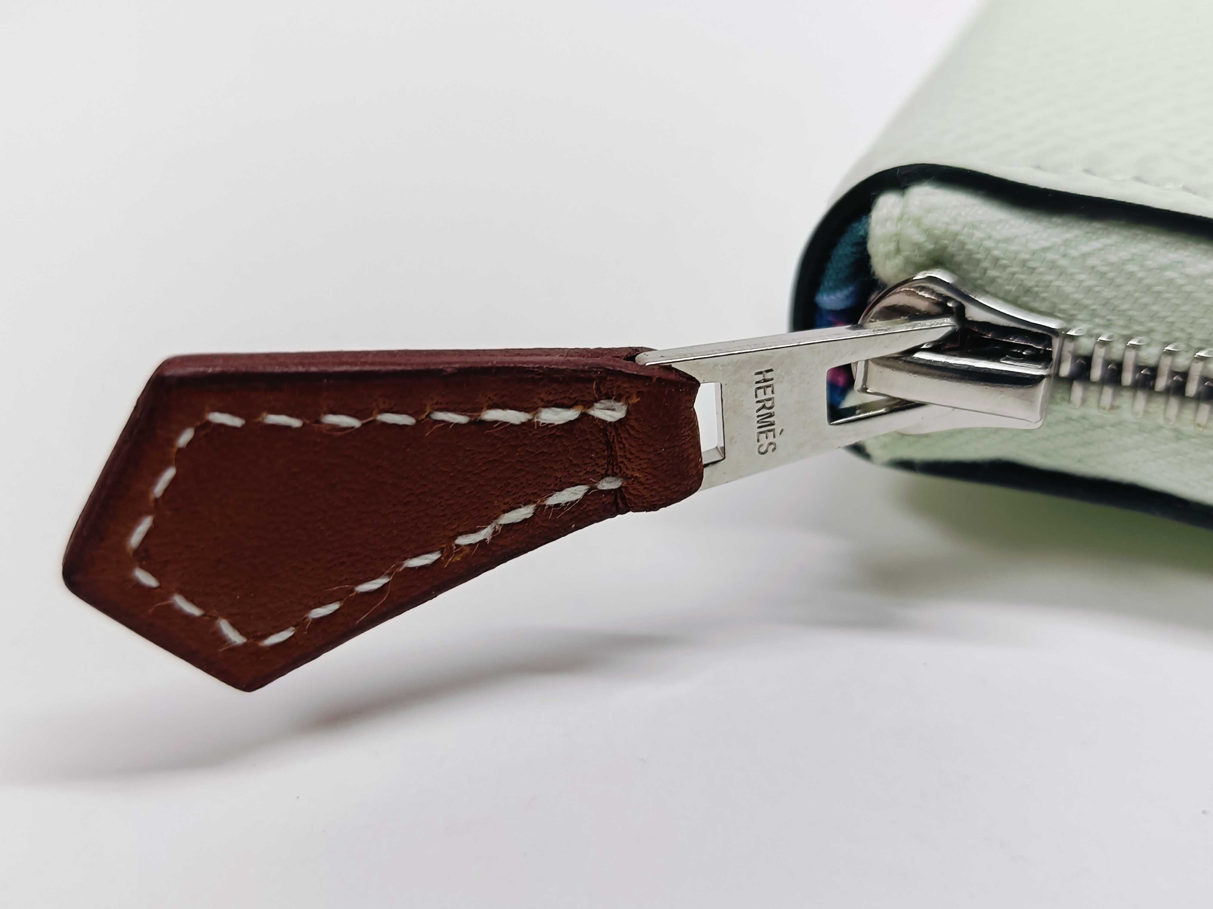 Azap Long Silk In Wallet with U-stamp and Silver Hardware — view 6