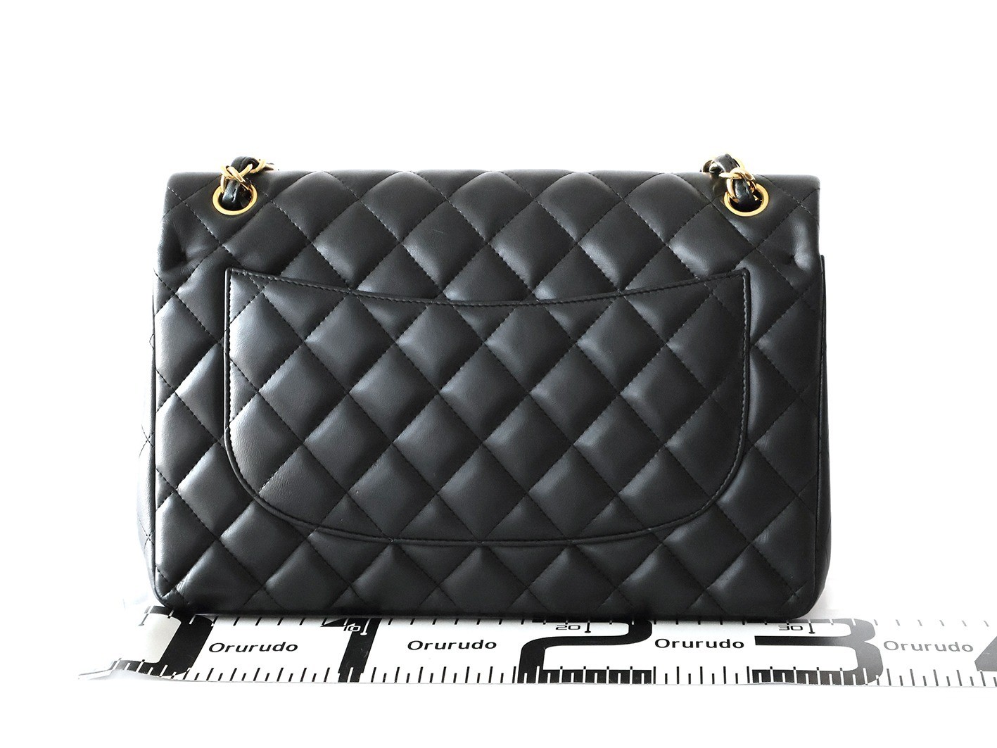 Large Matelassé 30 Lambskin Double Flap Double Chain Shoulder Bag, Black — view 2