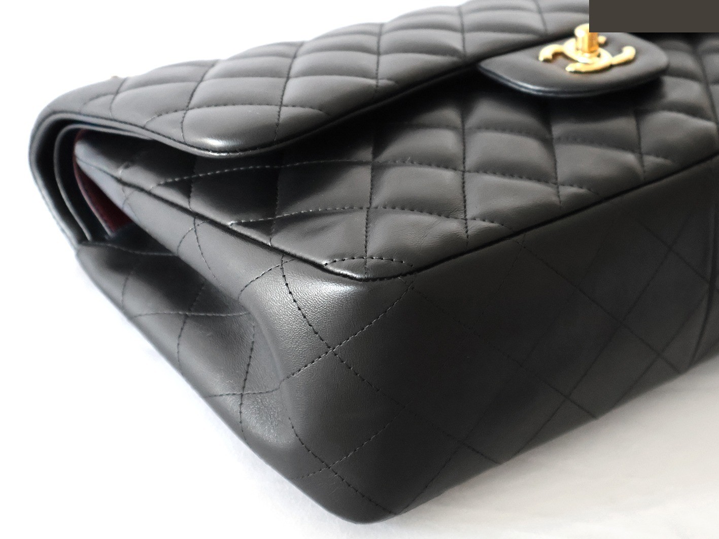 Large Matelassé 30 Lambskin Double Flap Double Chain Shoulder Bag, Black — view 3