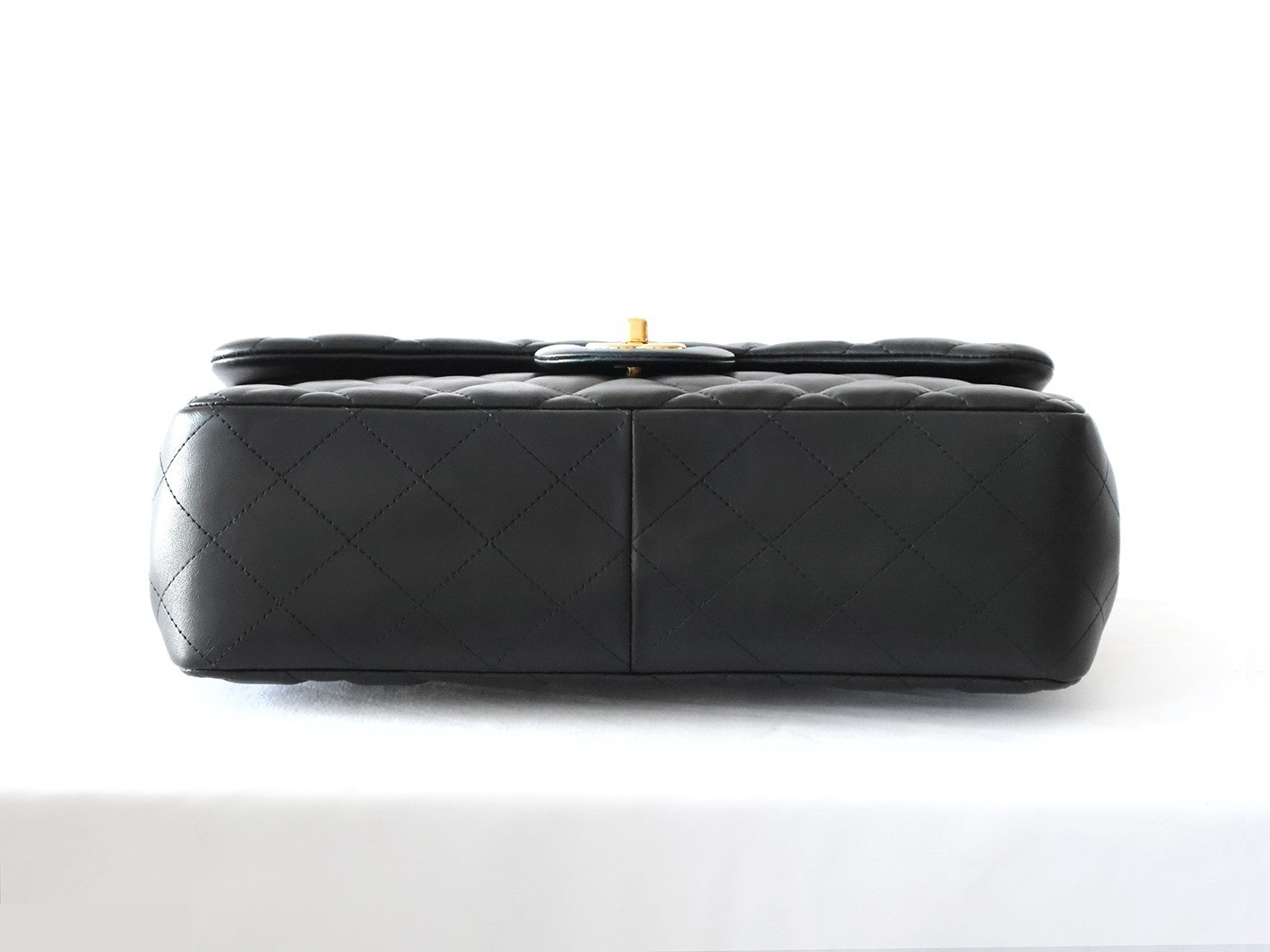 Large Matelassé 30 Lambskin Double Flap Double Chain Shoulder Bag, Black — view 5