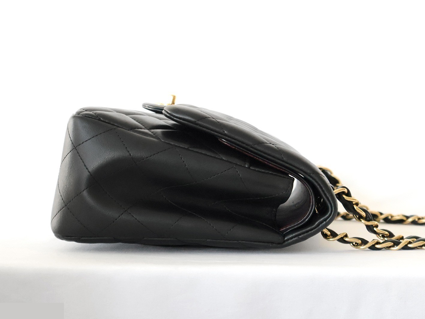Large Matelassé 30 Lambskin Double Flap Double Chain Shoulder Bag, Black — view 6