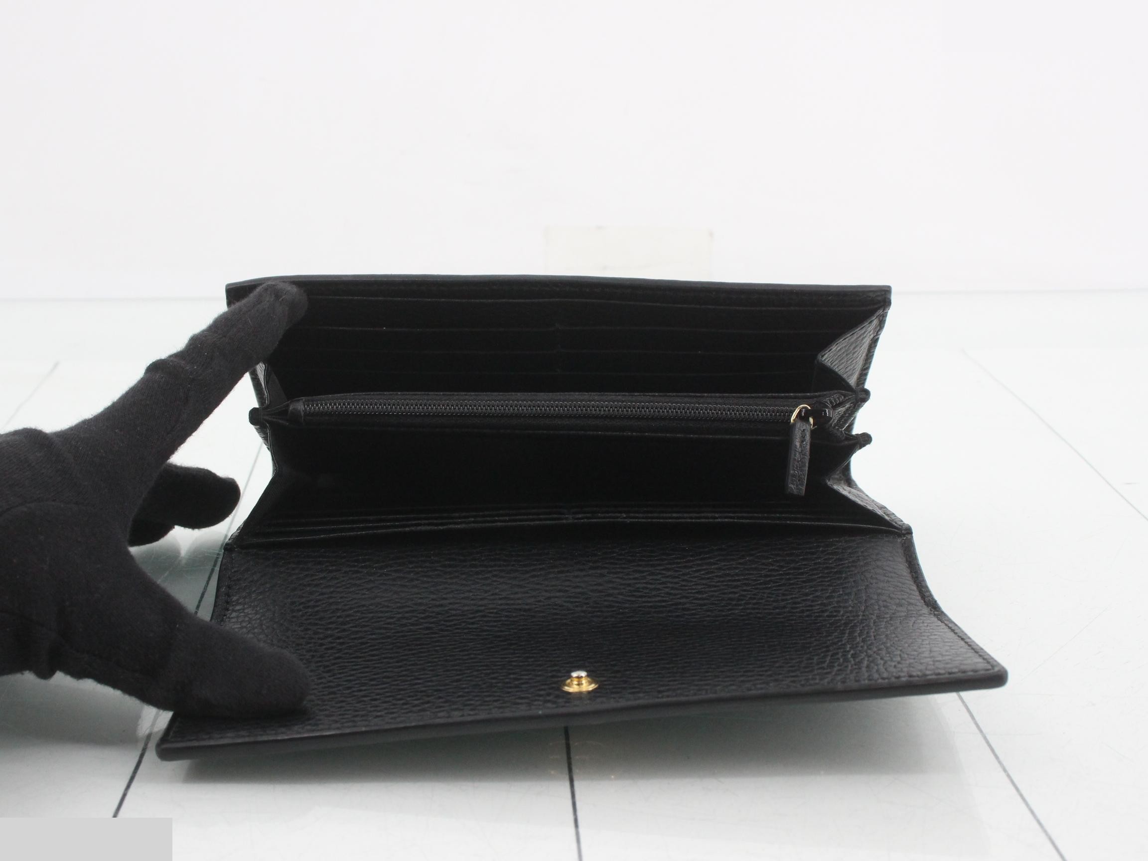 GG Supreme Petite Marmont Long Wallet, PVC x Leather, Black — view 4
