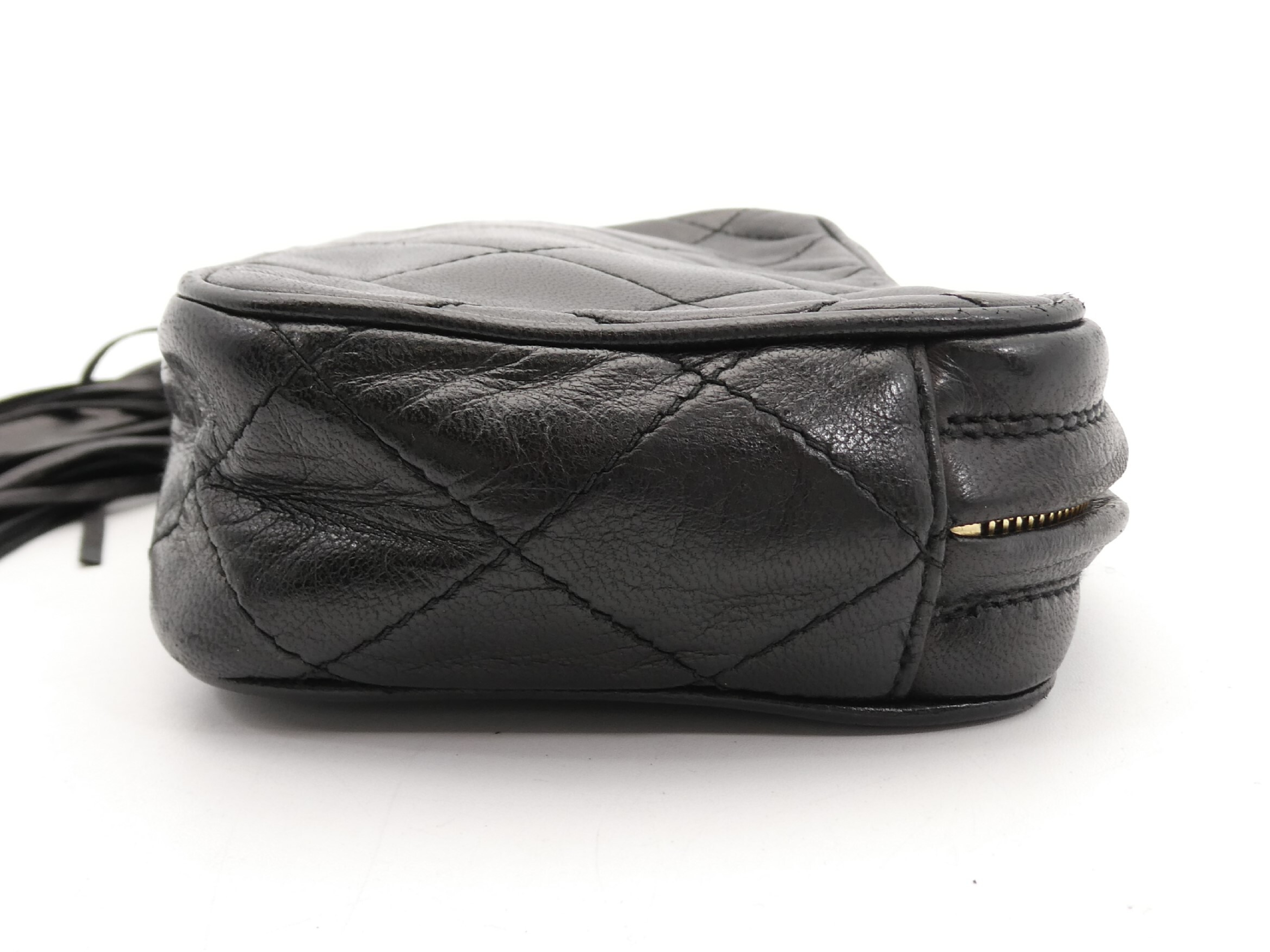 Matelassé Leather Fringe Pouch — view 4