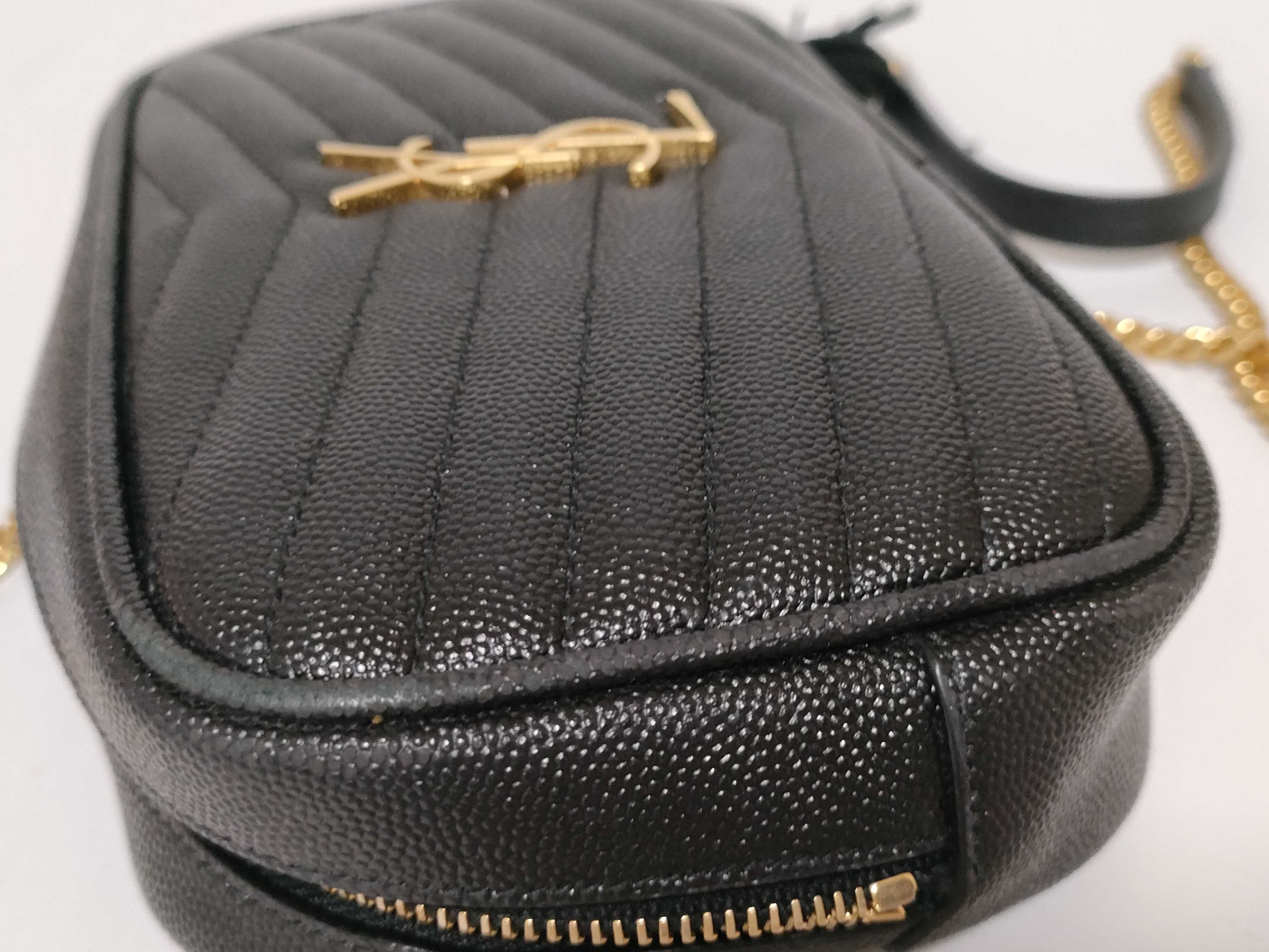 Leather Chain Shoulder Bag, Black, 618057 (Shoulder Bag) — view 13