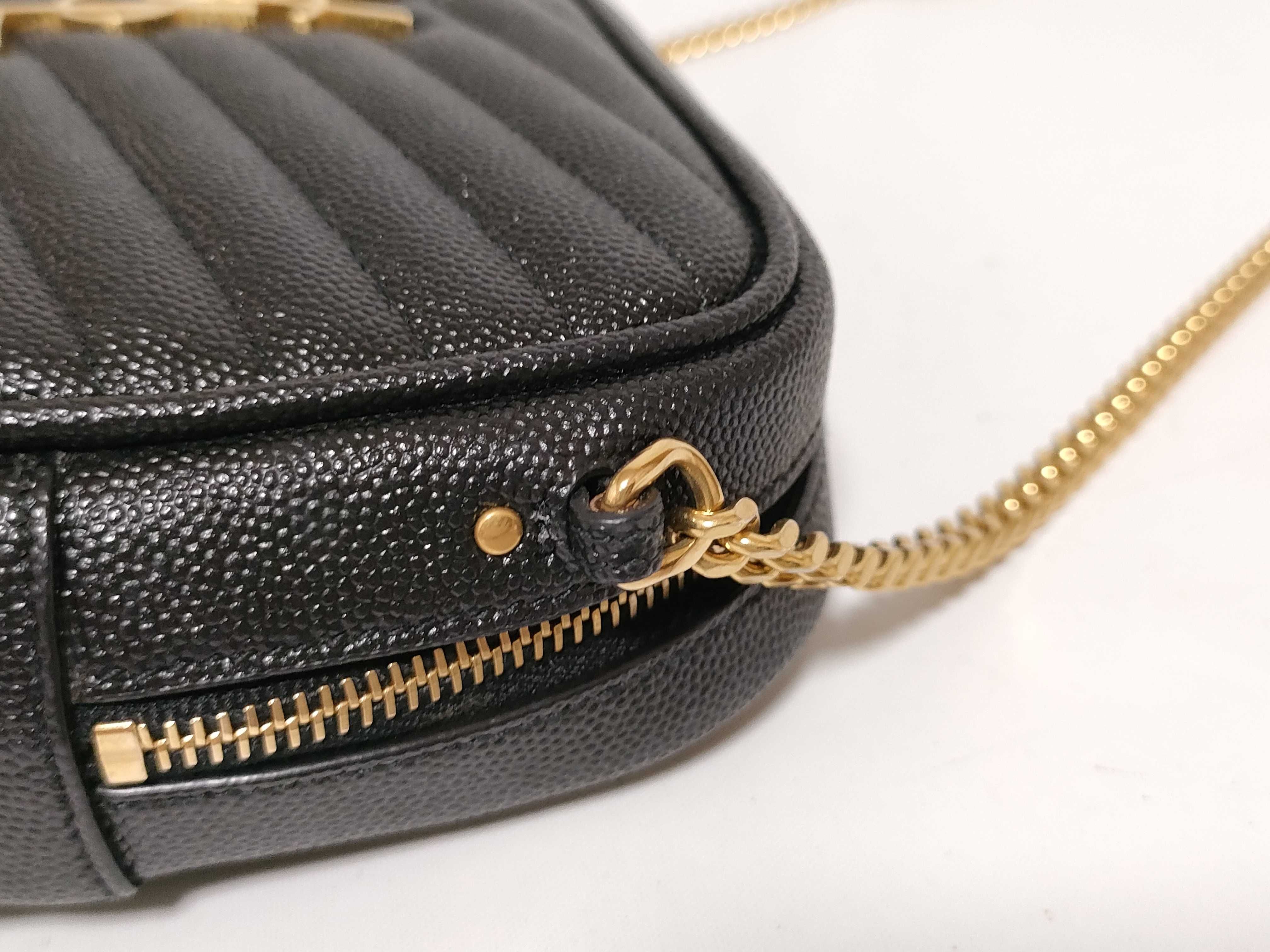 Leather Chain Shoulder Bag, Black, 618057 (Shoulder Bag) — view 5