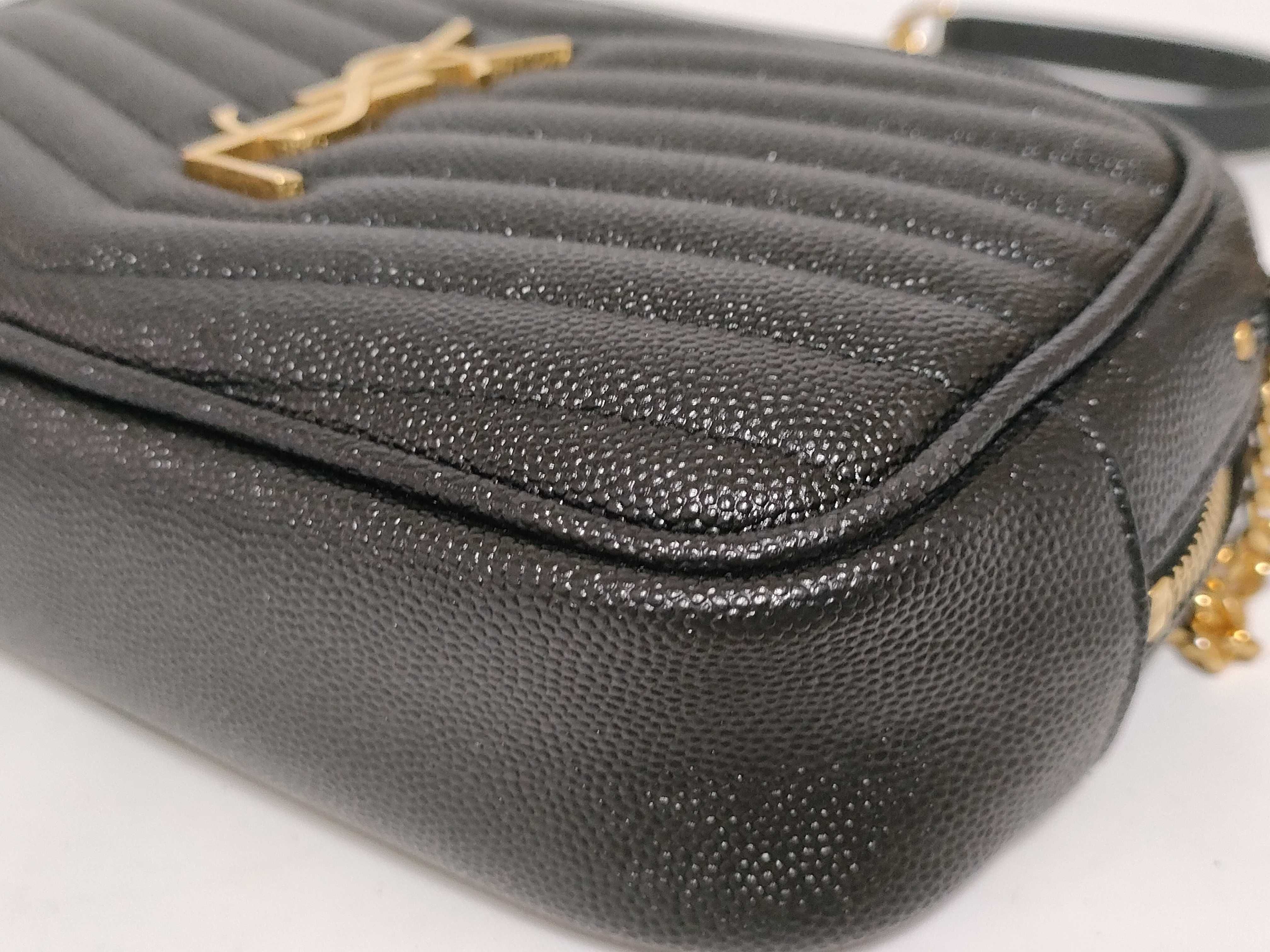 Leather Chain Shoulder Bag, Black, 618057 (Shoulder Bag) — view 7