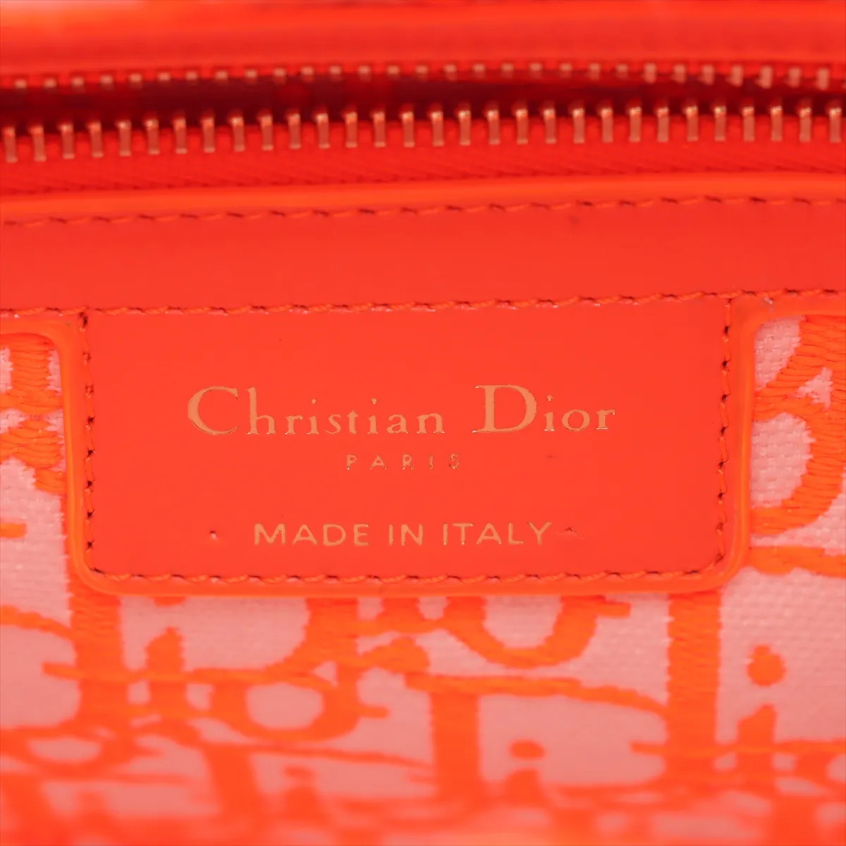 Lady Dior Wicker Rattan x Canvas 2WAY Handbag Beige x Orange — view 11