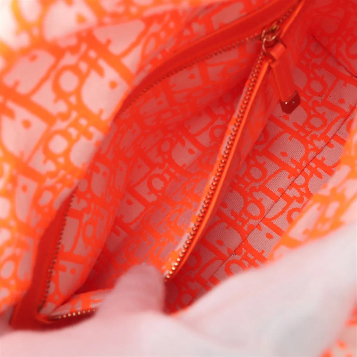 Lady Dior Wicker Rattan x Canvas 2WAY Handbag Beige x Orange — view 9