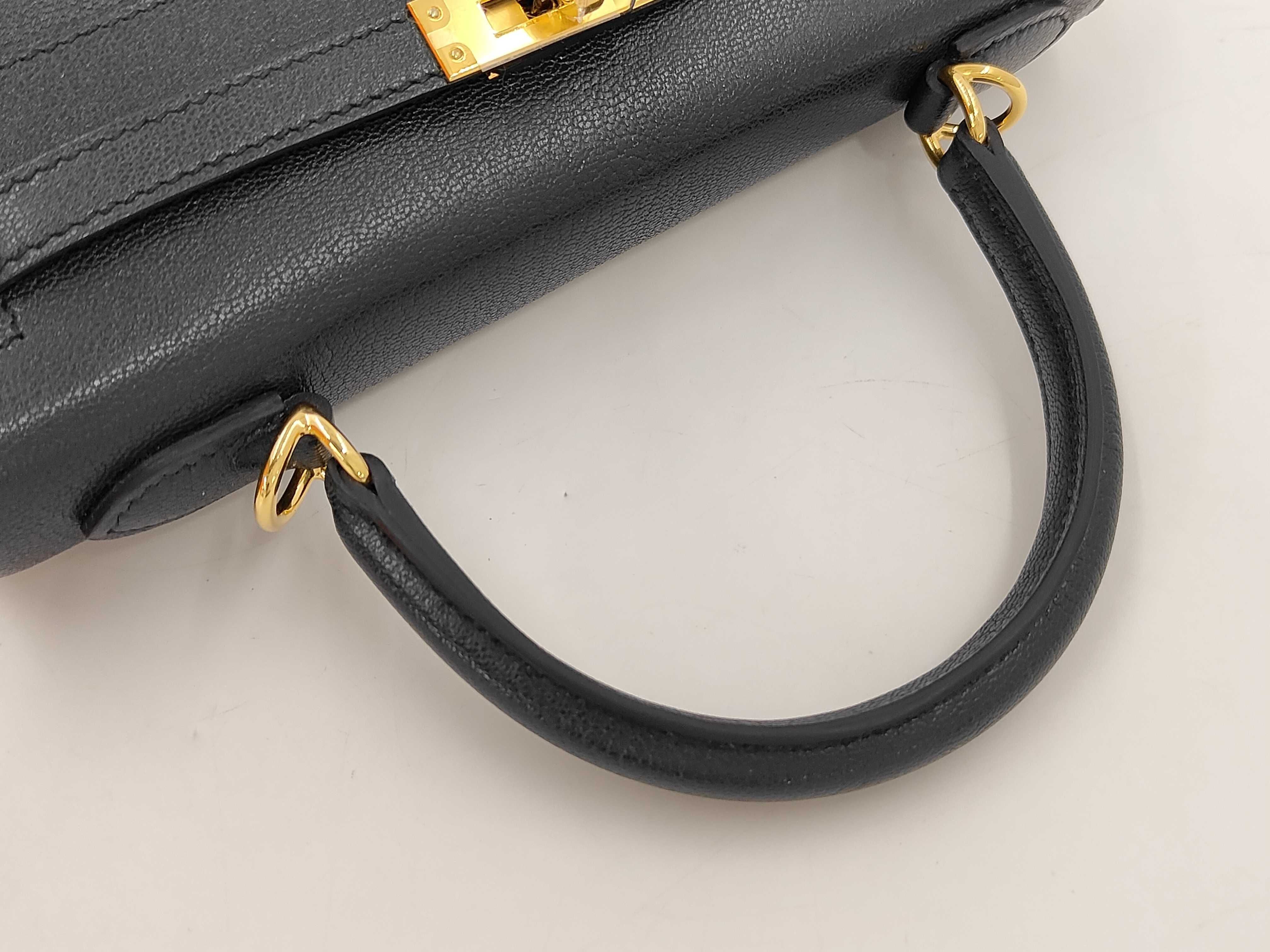 Kelly 25 Sellier Chevre Shamkira Vert Rousseau Gold Hardware G Stamp Handbag — view 3