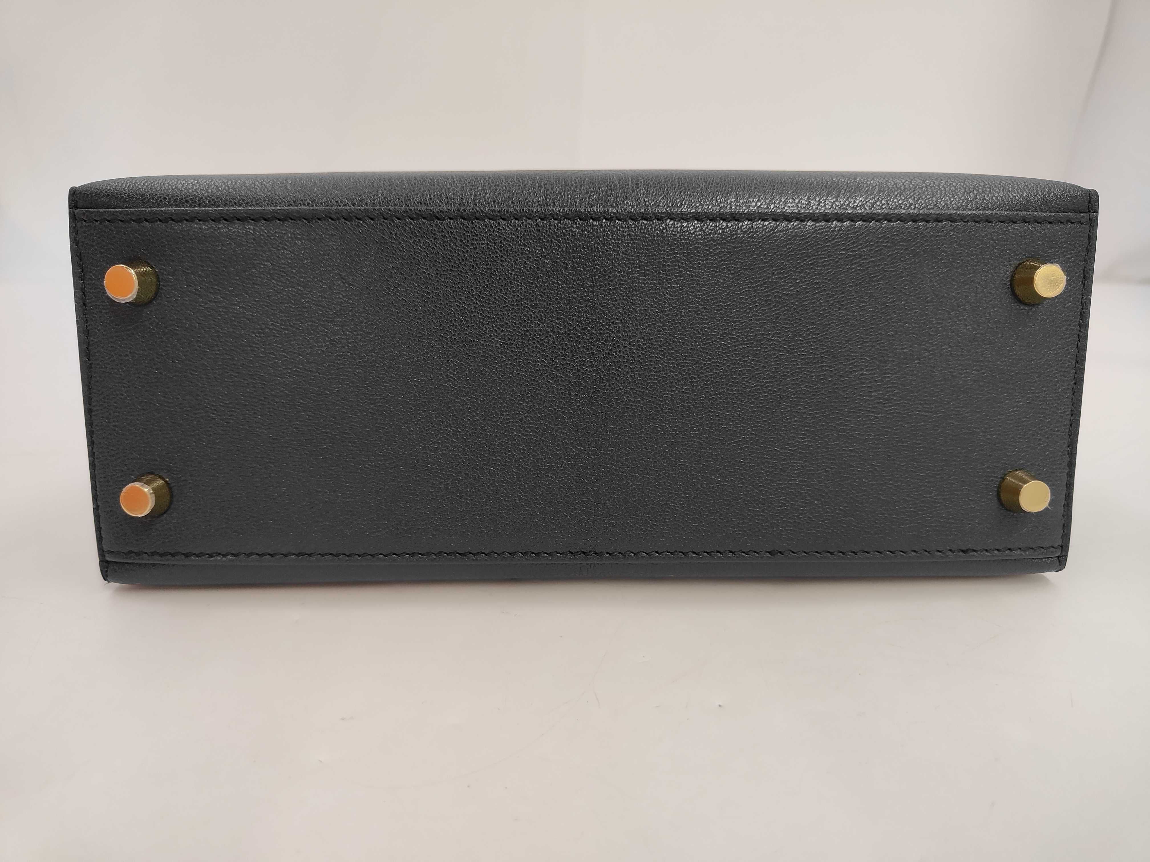 Kelly 25 Sellier Chevre Shamkira Vert Rousseau Gold Hardware G Stamp Handbag — view 6