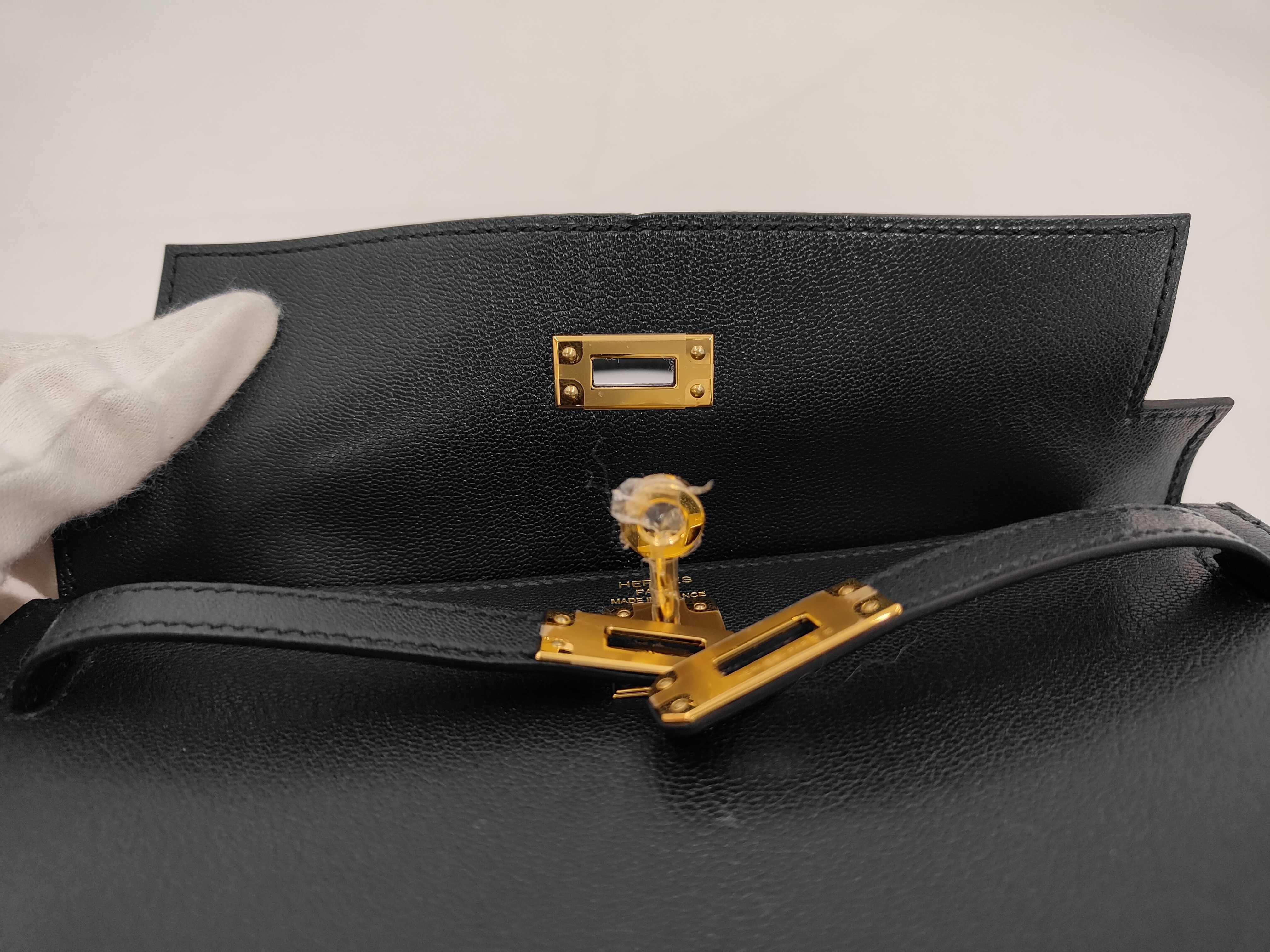 Kelly 25 Sellier Chevre Shamkira Vert Rousseau Gold Hardware G Stamp Handbag — view 8