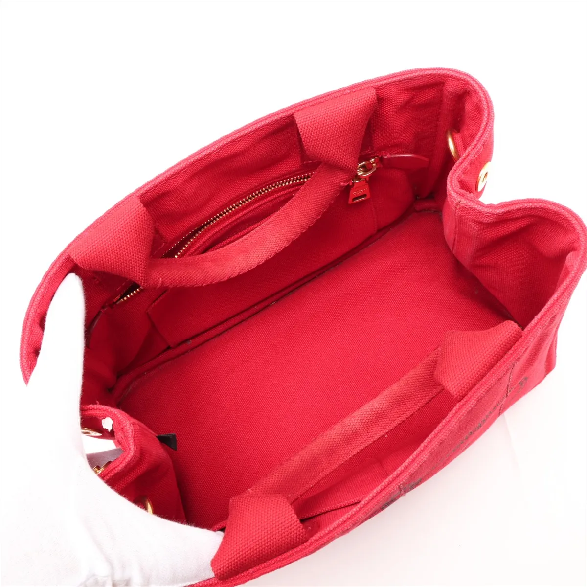 Canapa Canvas 2-Way Handbag, Red — view 8