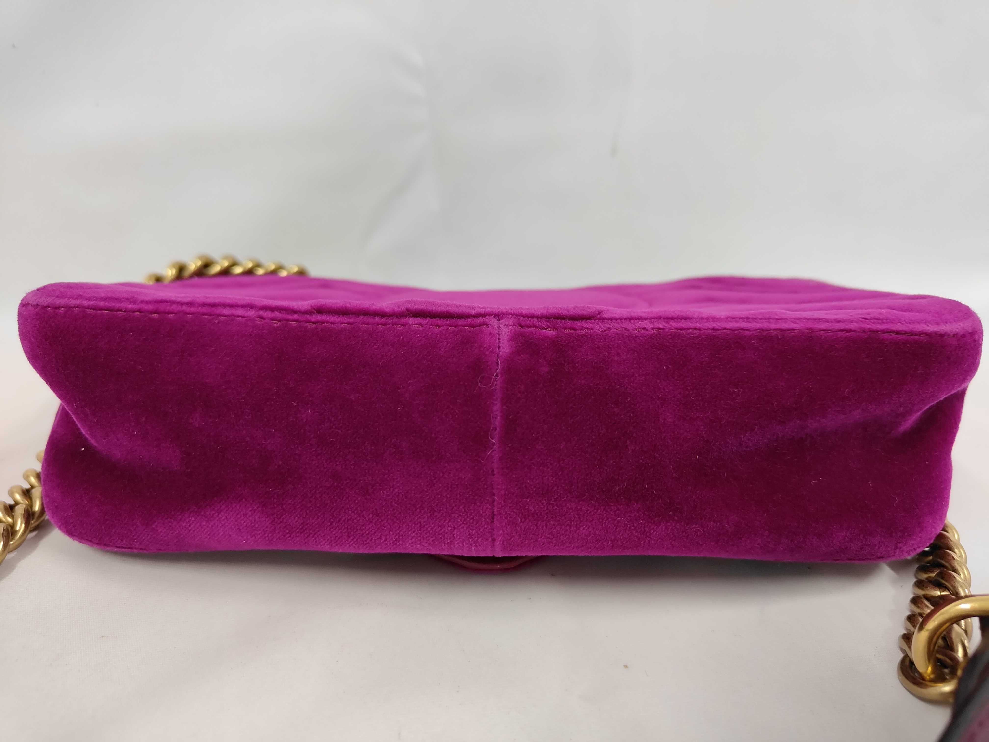 GG Marmont Velvet Leather Chain Shoulder Bag (Purple) — view 4