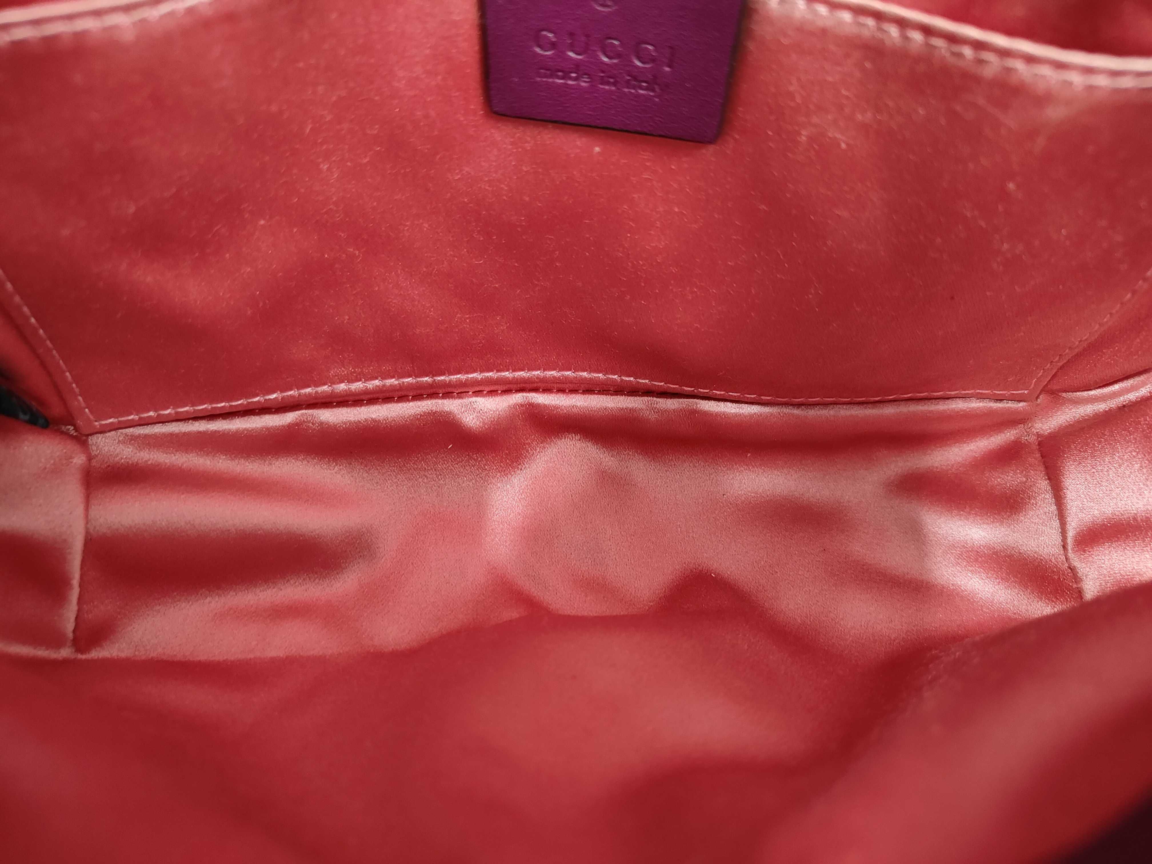 GG Marmont Velvet Leather Chain Shoulder Bag (Purple) — view 9