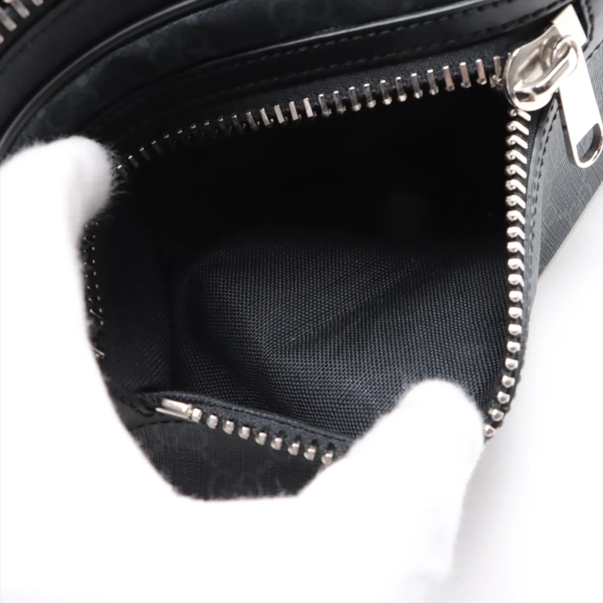 GG Supreme PVC x Leather Waist Pouch, Black, 474293 — view 7