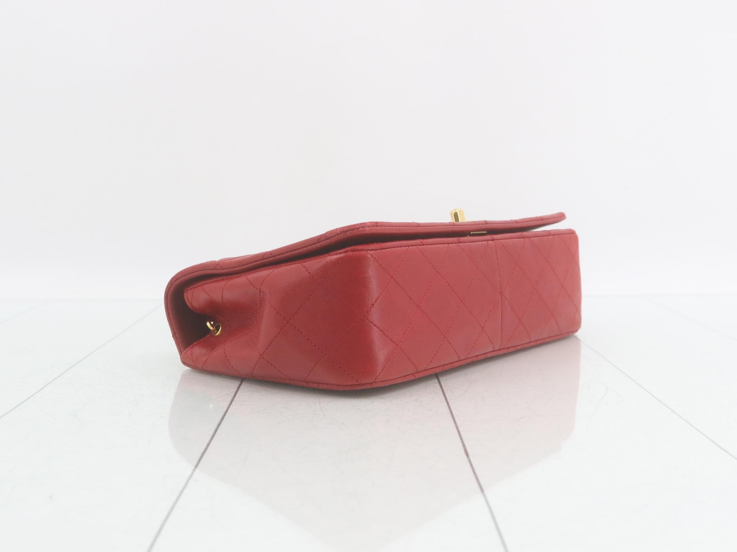 Matelassé Full Flap Shoulder Bag, Red, Series 1 — view 5