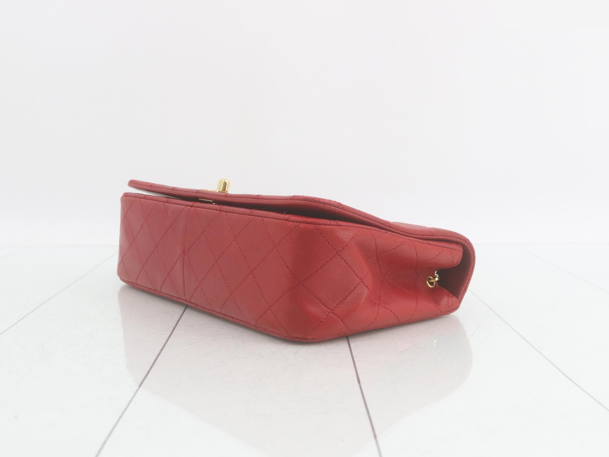 Matelassé Full Flap Shoulder Bag, Red, Series 1 — view 6