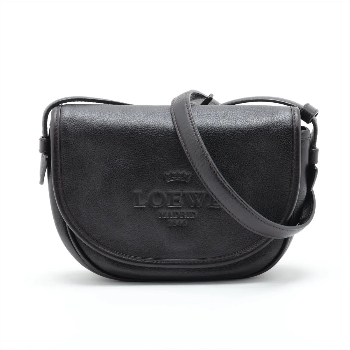 Heritage Leather Shoulder Bag, Brown