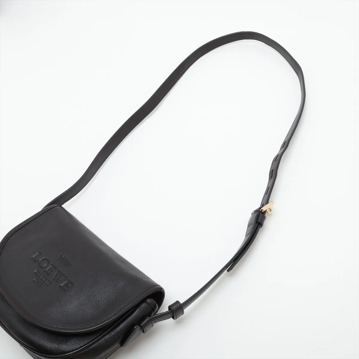 Heritage Leather Shoulder Bag, Brown — view 5