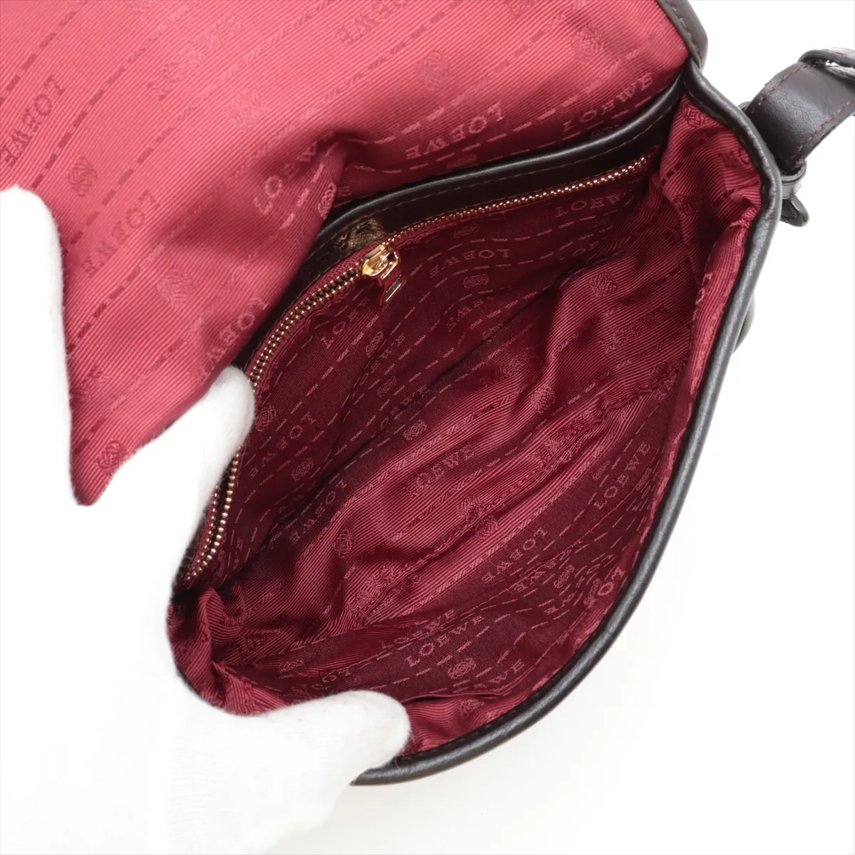 Heritage Leather Shoulder Bag, Brown — view 6