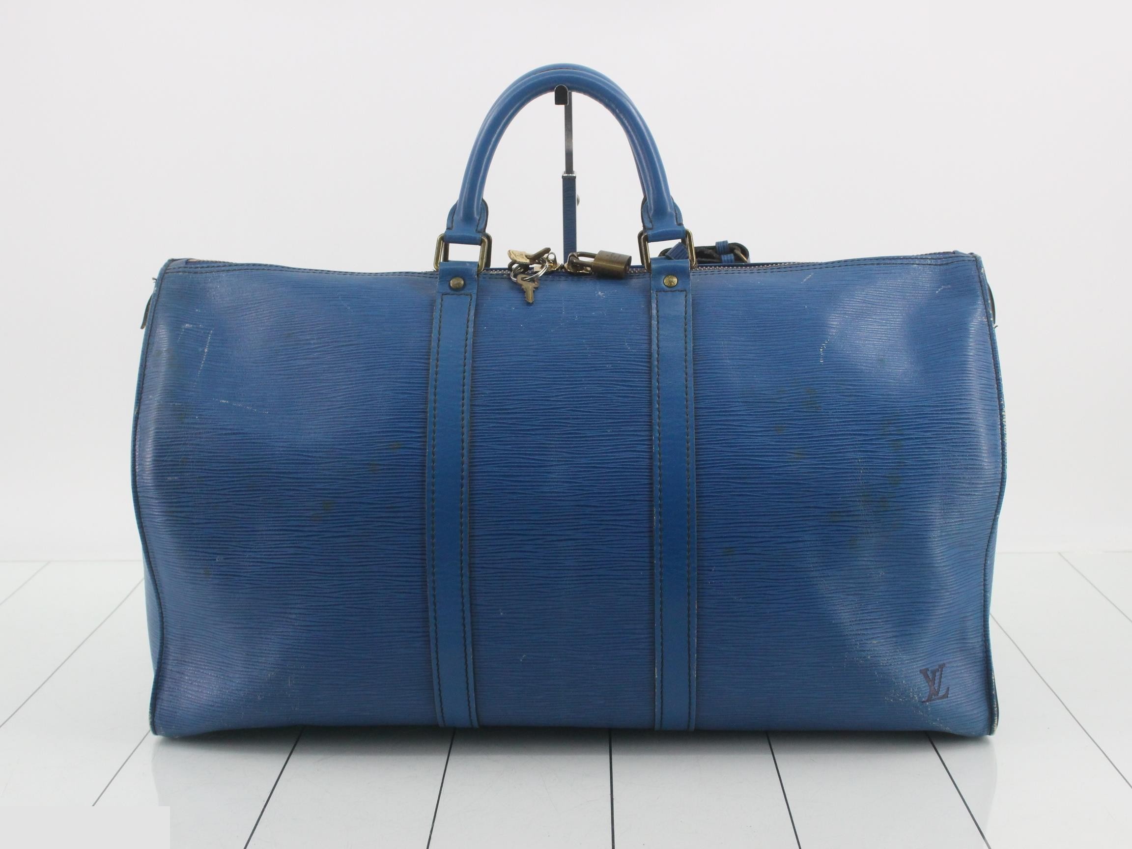 Epi Keepall 50 Toledo Blue Boston Bag — view 2