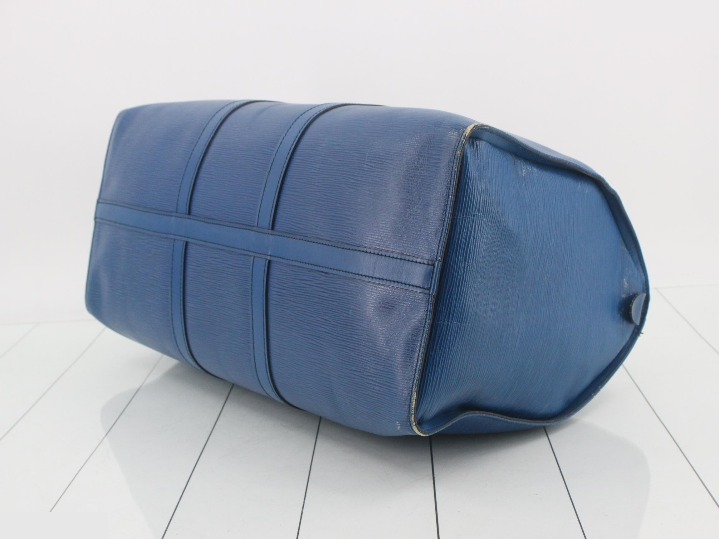 Epi Keepall 50 Toledo Blue Boston Bag — view 6