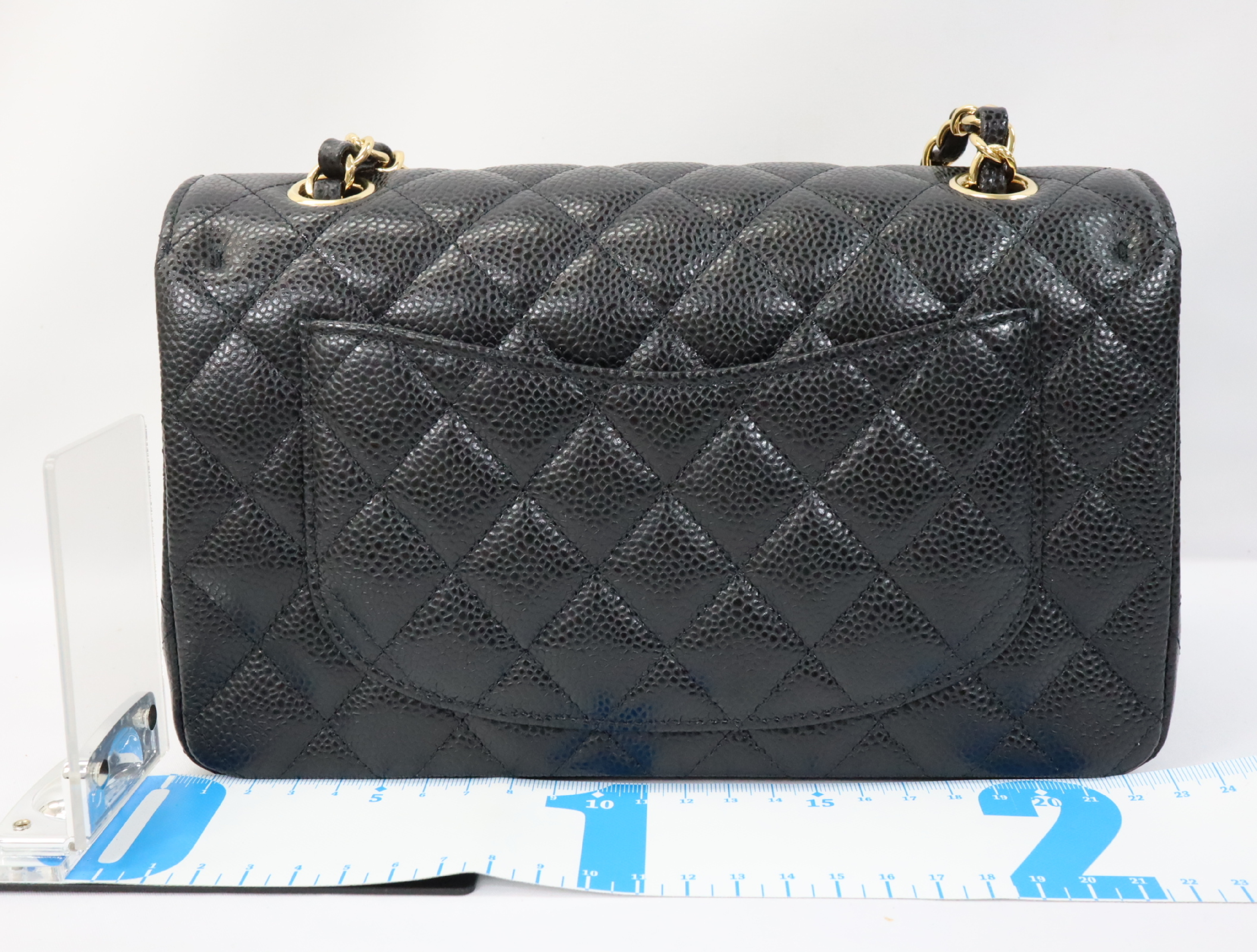 Matelassé 23 Caviar Skin Double Flap Black Serial Number 30s Gold Hardware A01113? Shoulder Bag — view 2