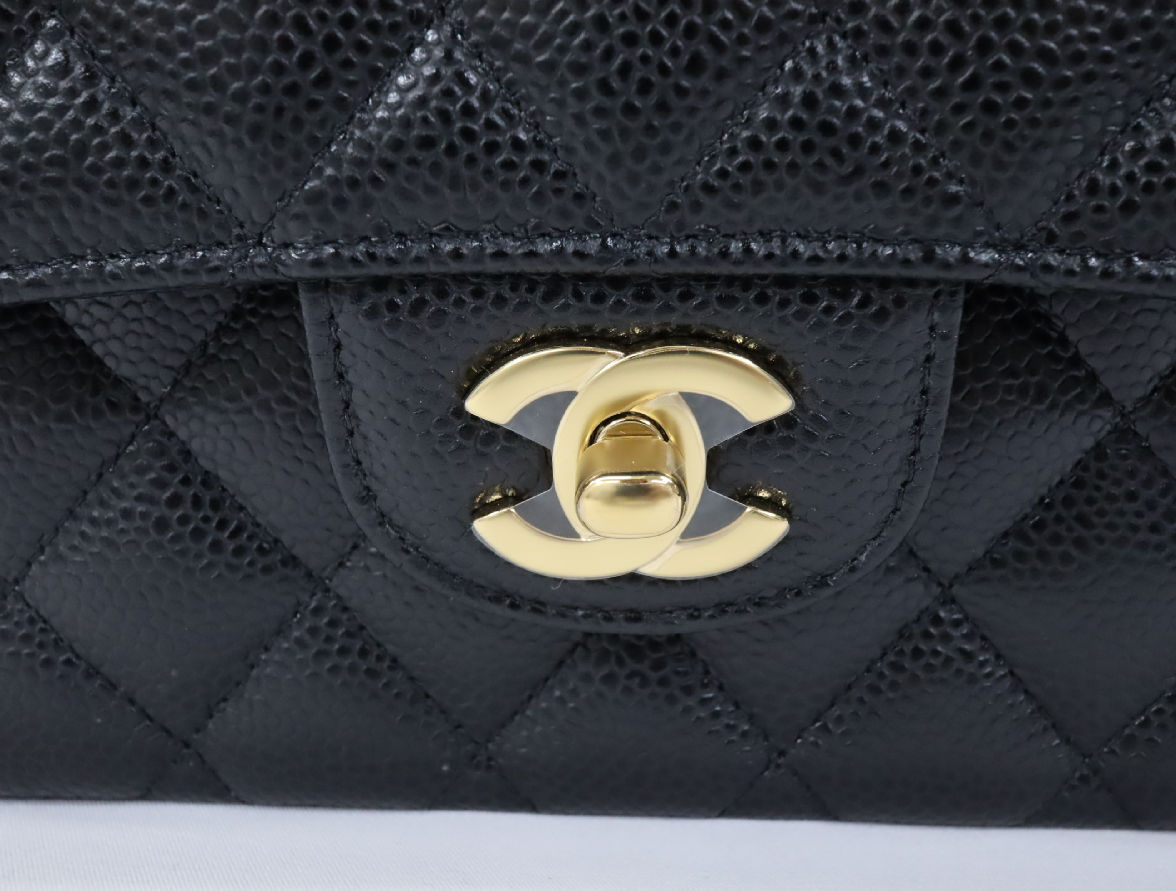 Matelassé 23 Caviar Skin Double Flap Black Serial Number 30s Gold Hardware A01113? Shoulder Bag — view 11
