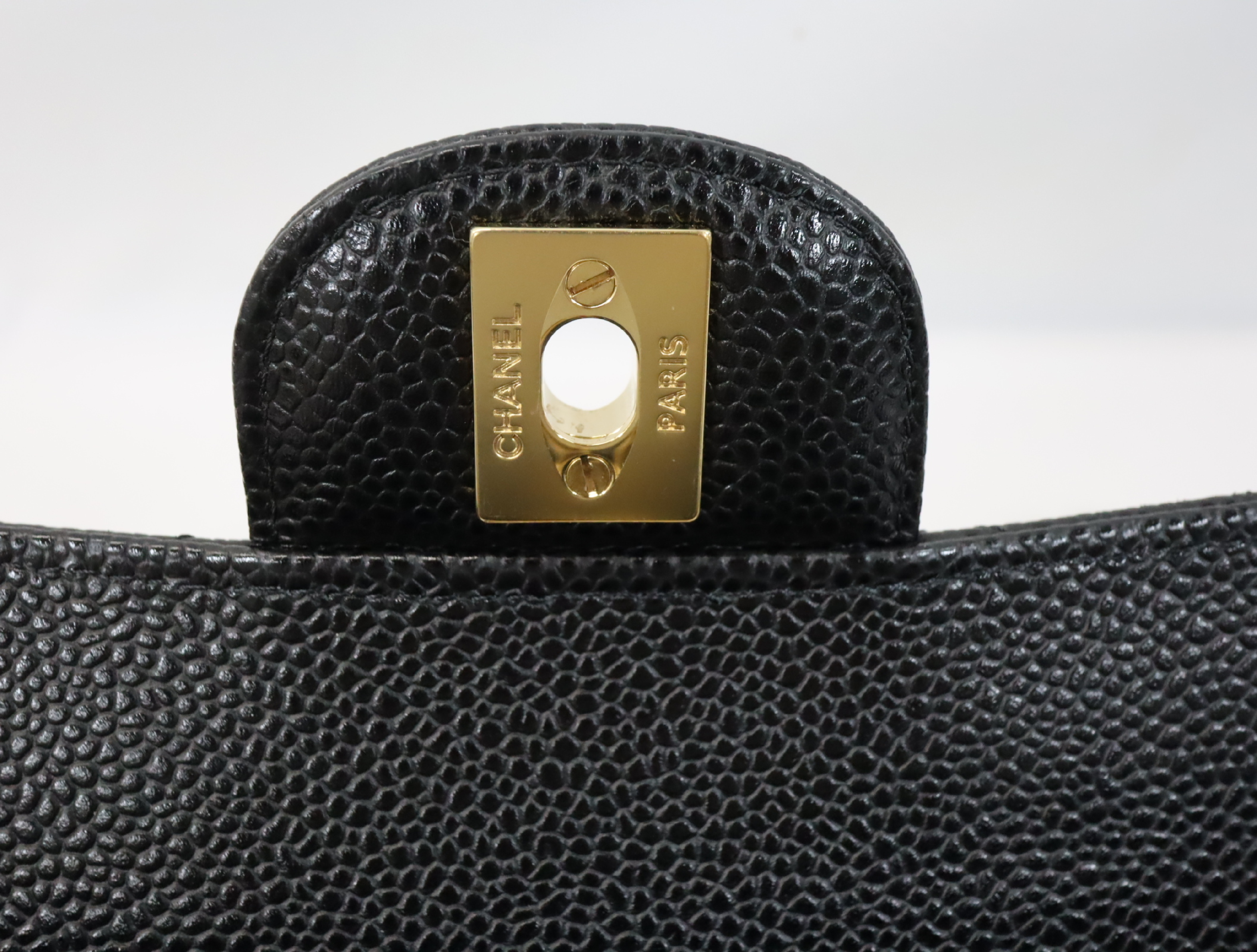 Matelassé 23 Caviar Skin Double Flap Black Serial Number 30s Gold Hardware A01113? Shoulder Bag — view 13