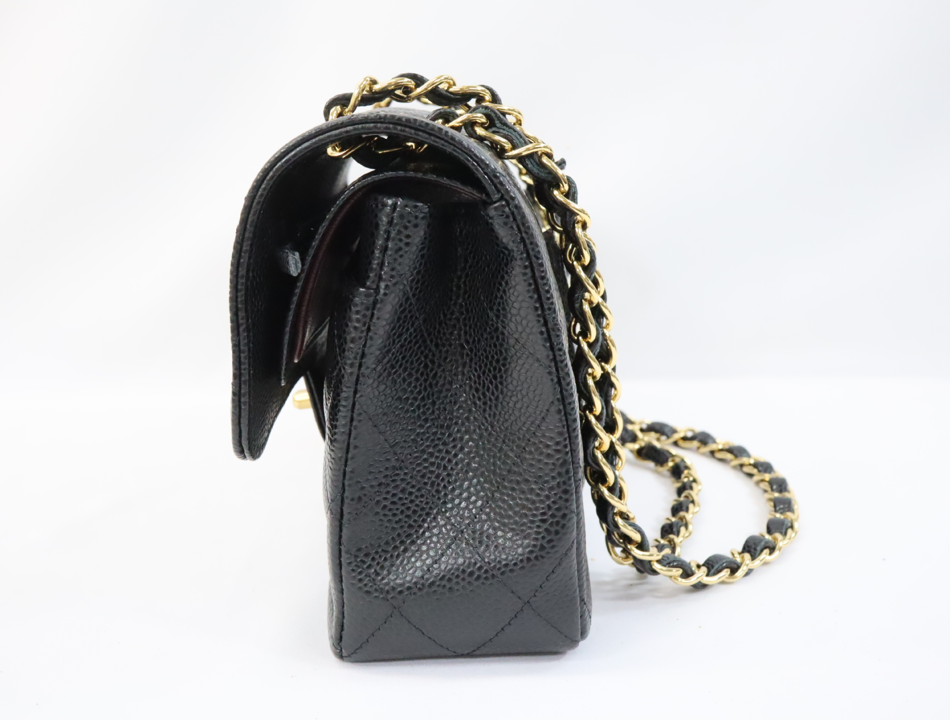 Matelassé 23 Caviar Skin Double Flap Black Serial Number 30s Gold Hardware A01113? Shoulder Bag — view 5