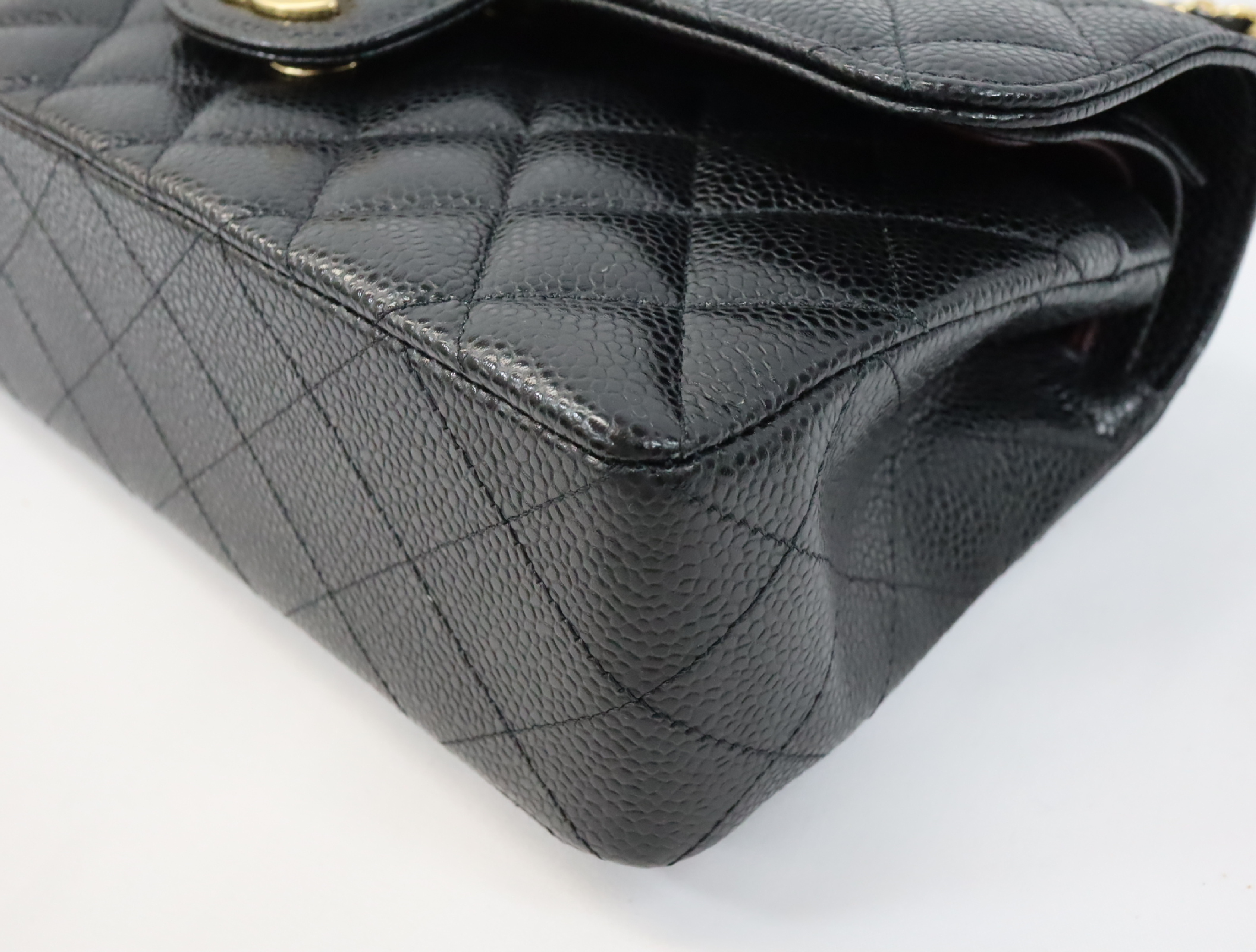 Matelassé 23 Caviar Skin Double Flap Black Serial Number 30s Gold Hardware A01113? Shoulder Bag — view 7