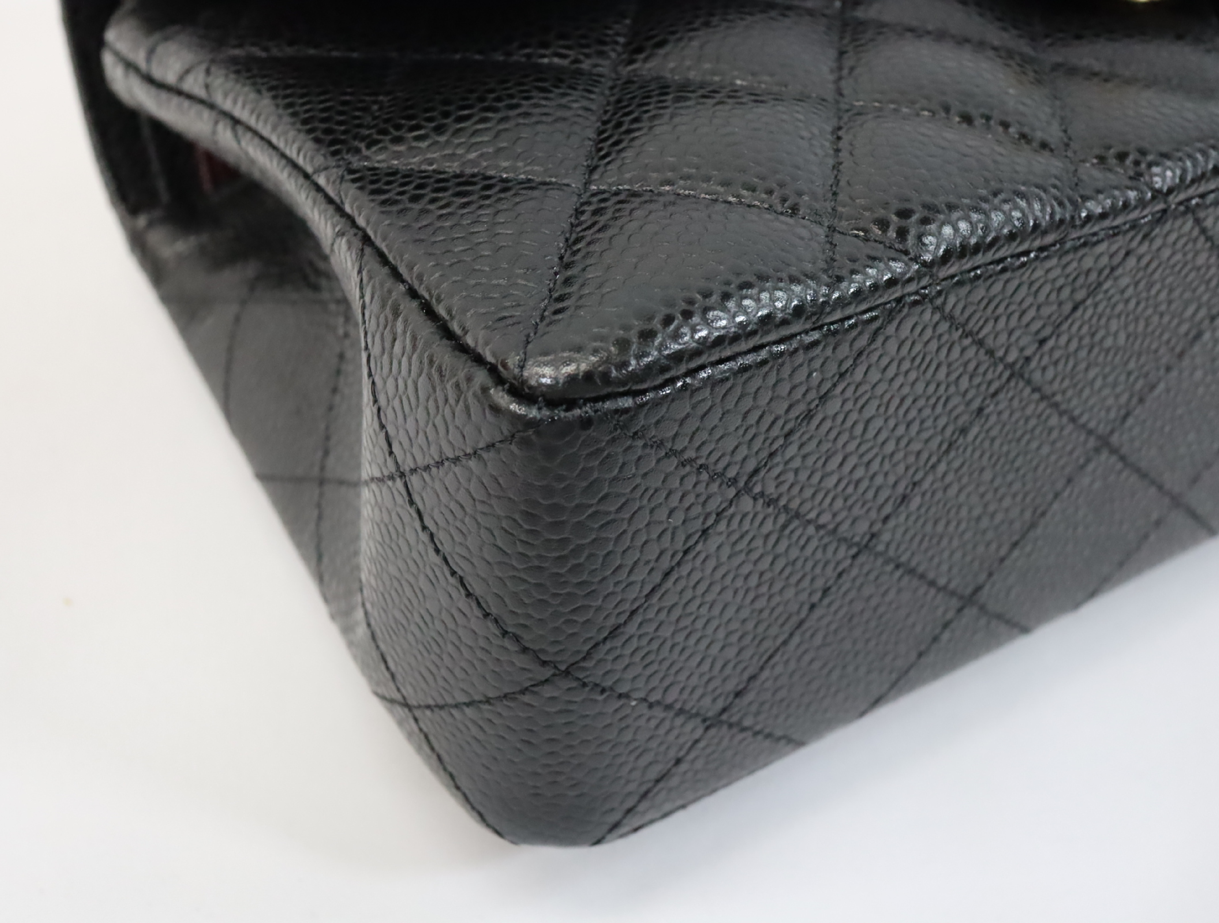 Matelassé 23 Caviar Skin Double Flap Black Serial Number 30s Gold Hardware A01113? Shoulder Bag — view 8