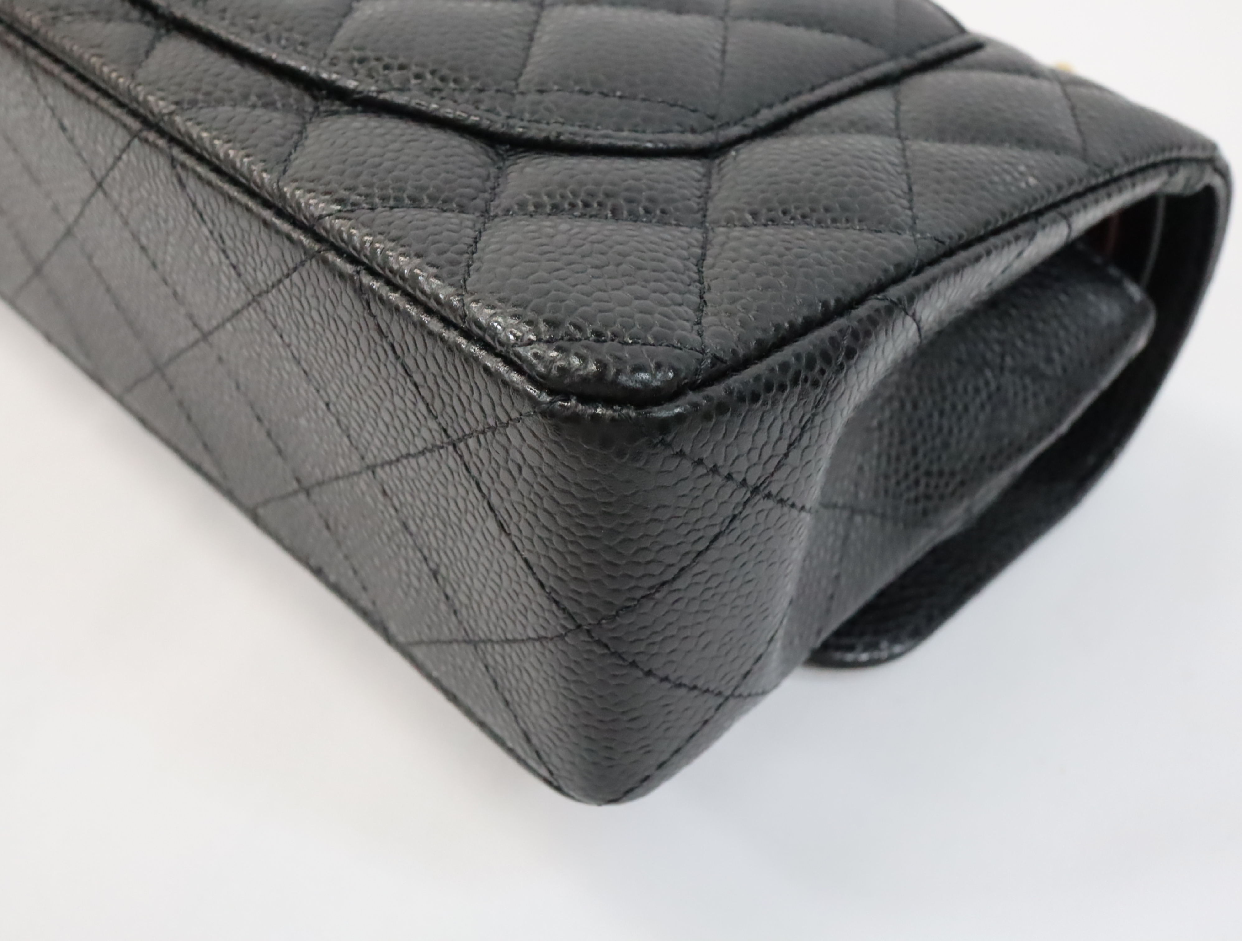 Matelassé 23 Caviar Skin Double Flap Black Serial Number 30s Gold Hardware A01113? Shoulder Bag — view 9