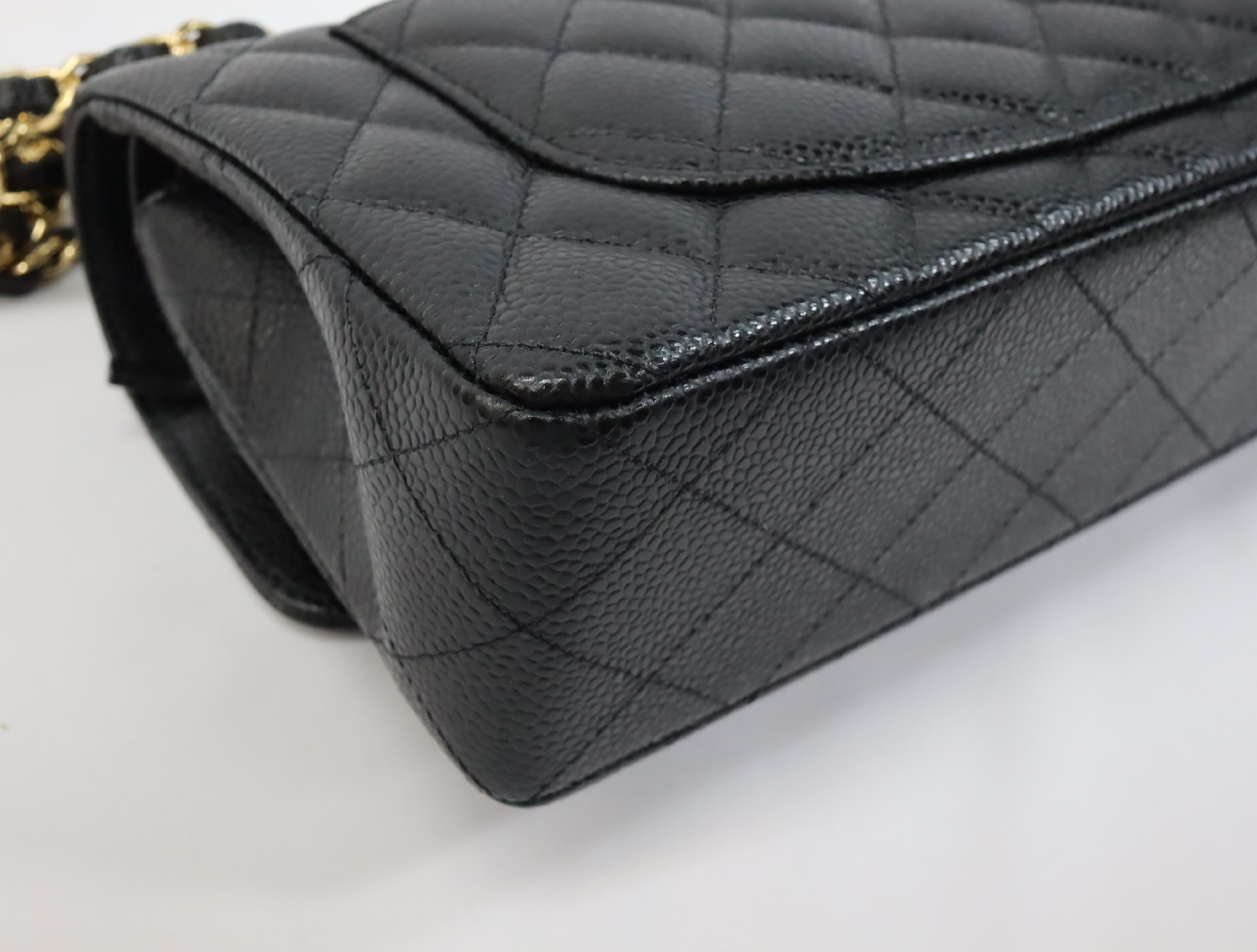 Matelassé 23 Caviar Skin Double Flap Black Serial Number 30s Gold Hardware A01113? Shoulder Bag — view 10