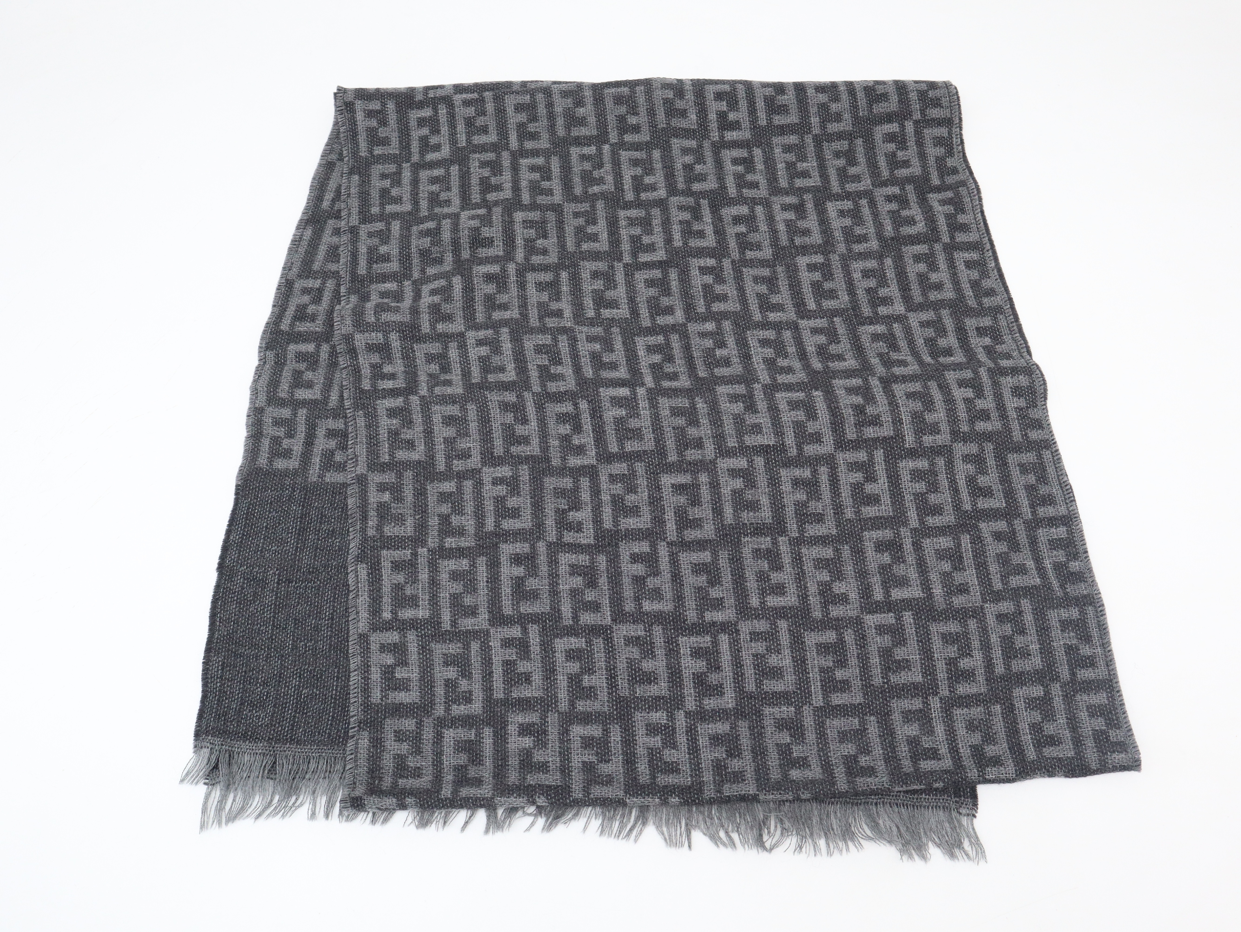 FF pattern stole, wool, gray, other accessories — view 2