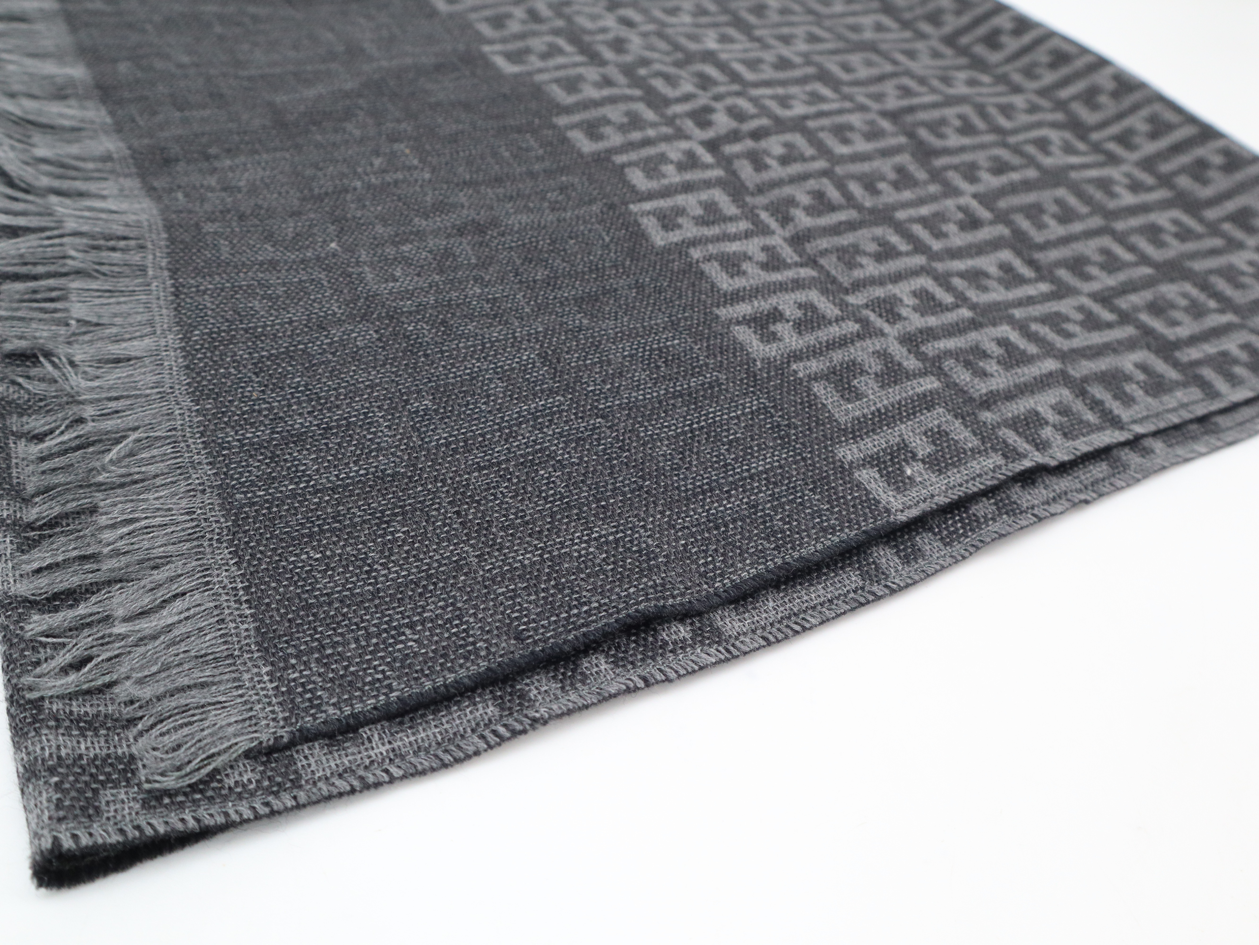 FF pattern stole, wool, gray, other accessories — view 4