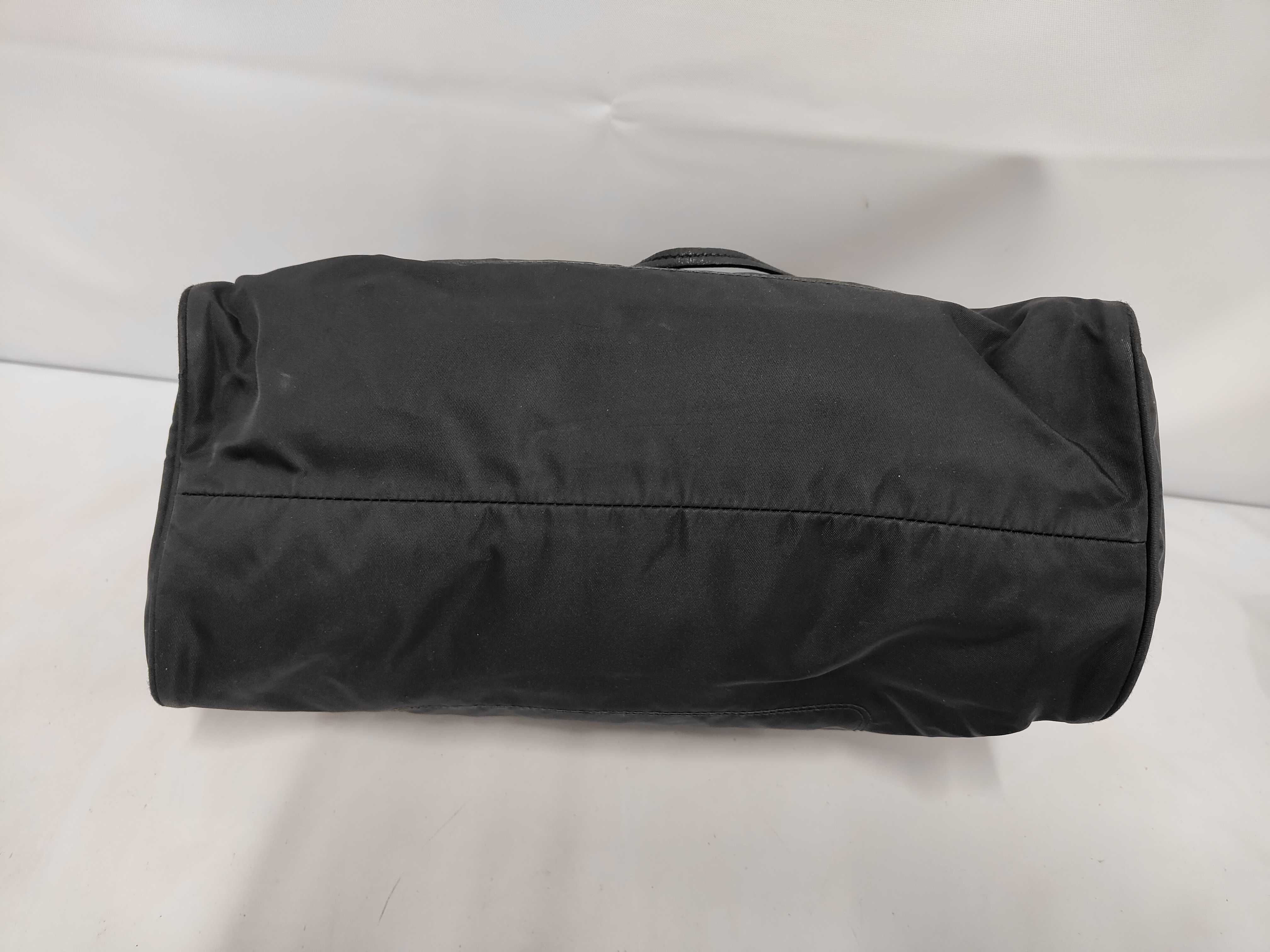 2-way handbag/shoulder bag, nylon x leather, with strap. — view 3