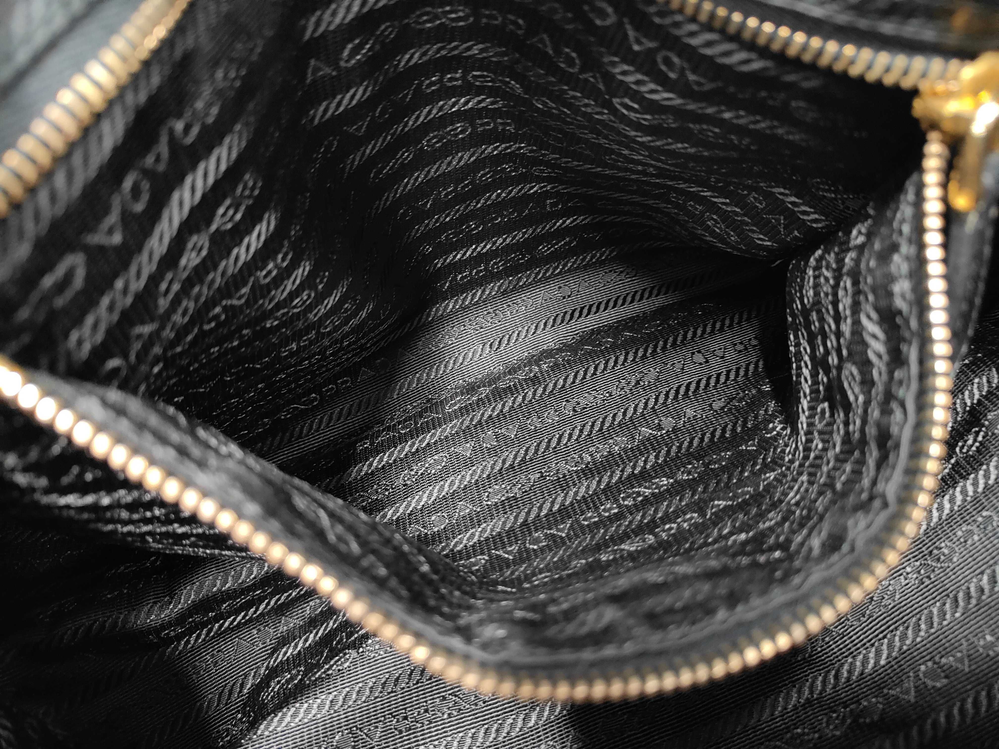 2-way handbag/shoulder bag, nylon x leather, with strap. — view 10
